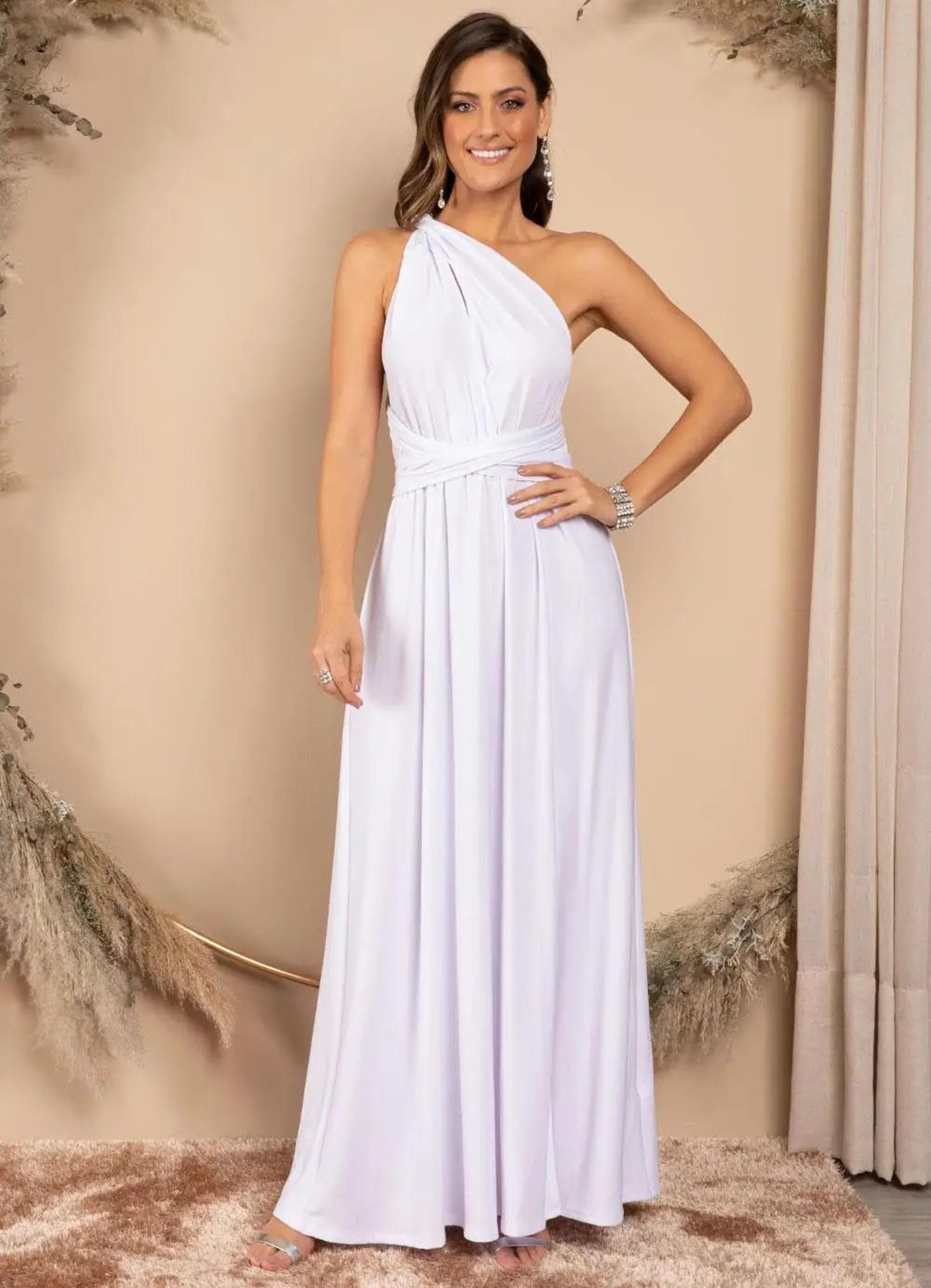 elegant convertible v-neck summer maxi dress – versatile multi-wear strappy long dress for women