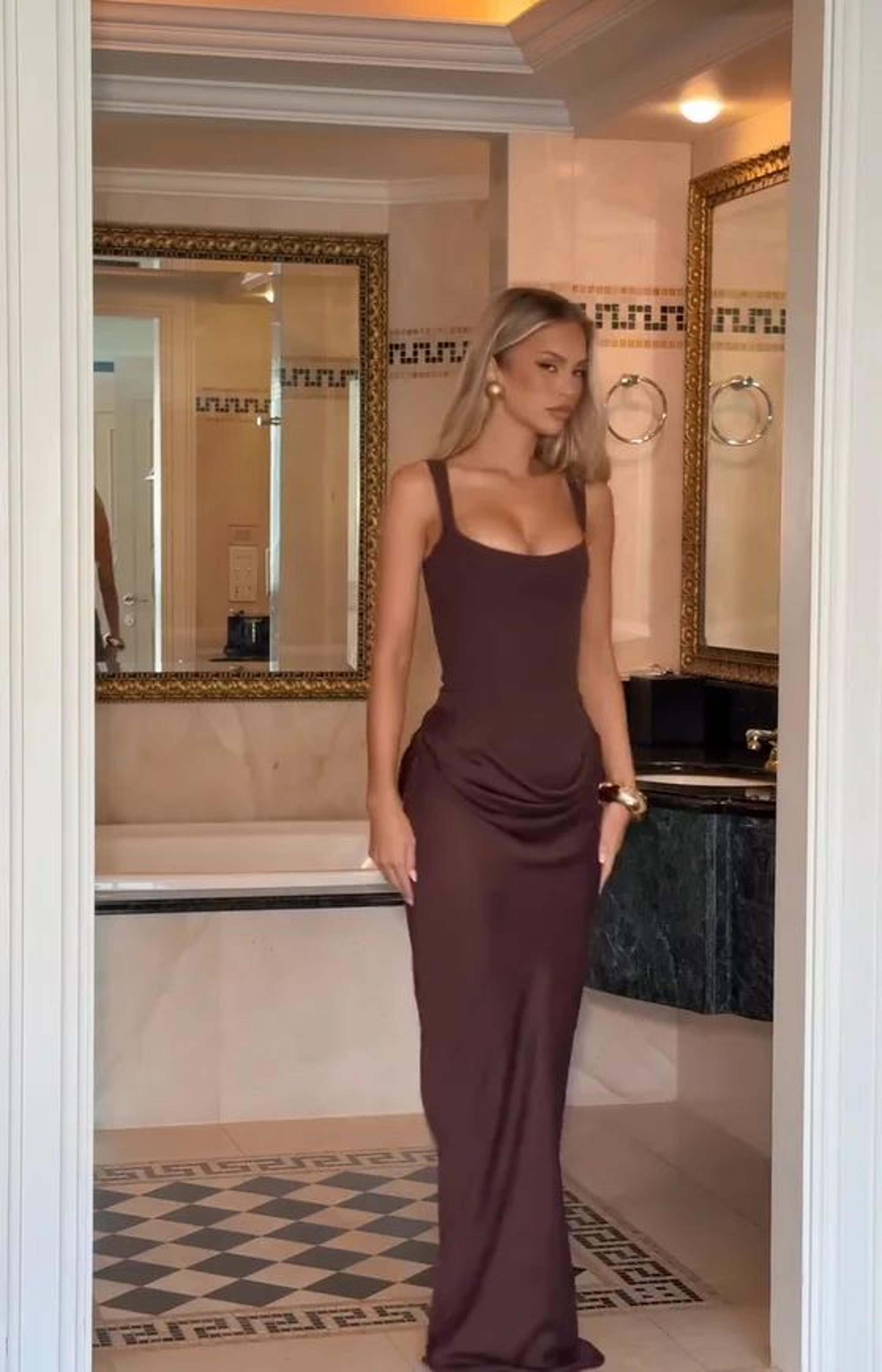 luxe high neck sequin maxi dress – elegant sleeveless wedding guest gown