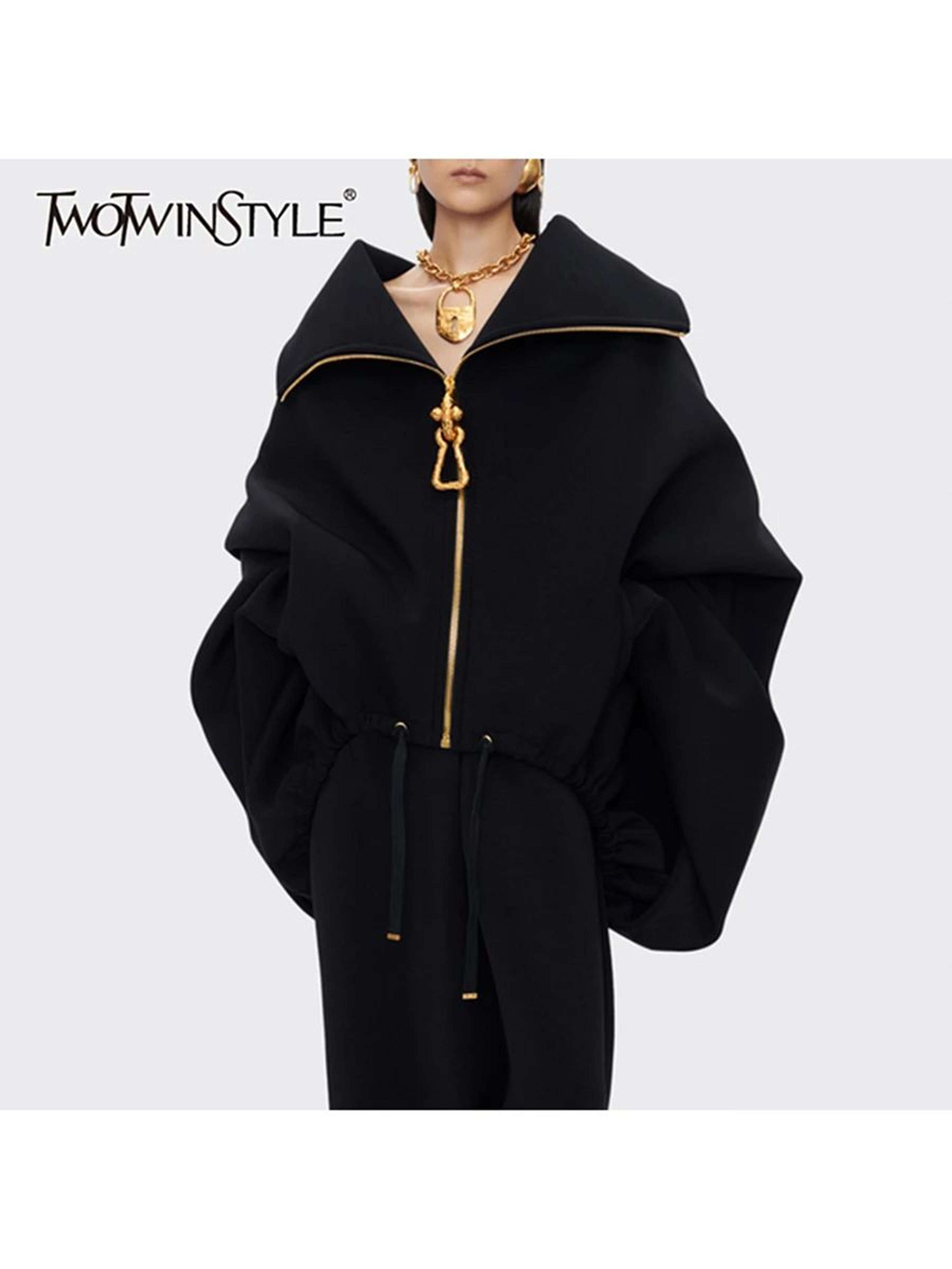 modern edge patchwork lace-up zip jacket for women