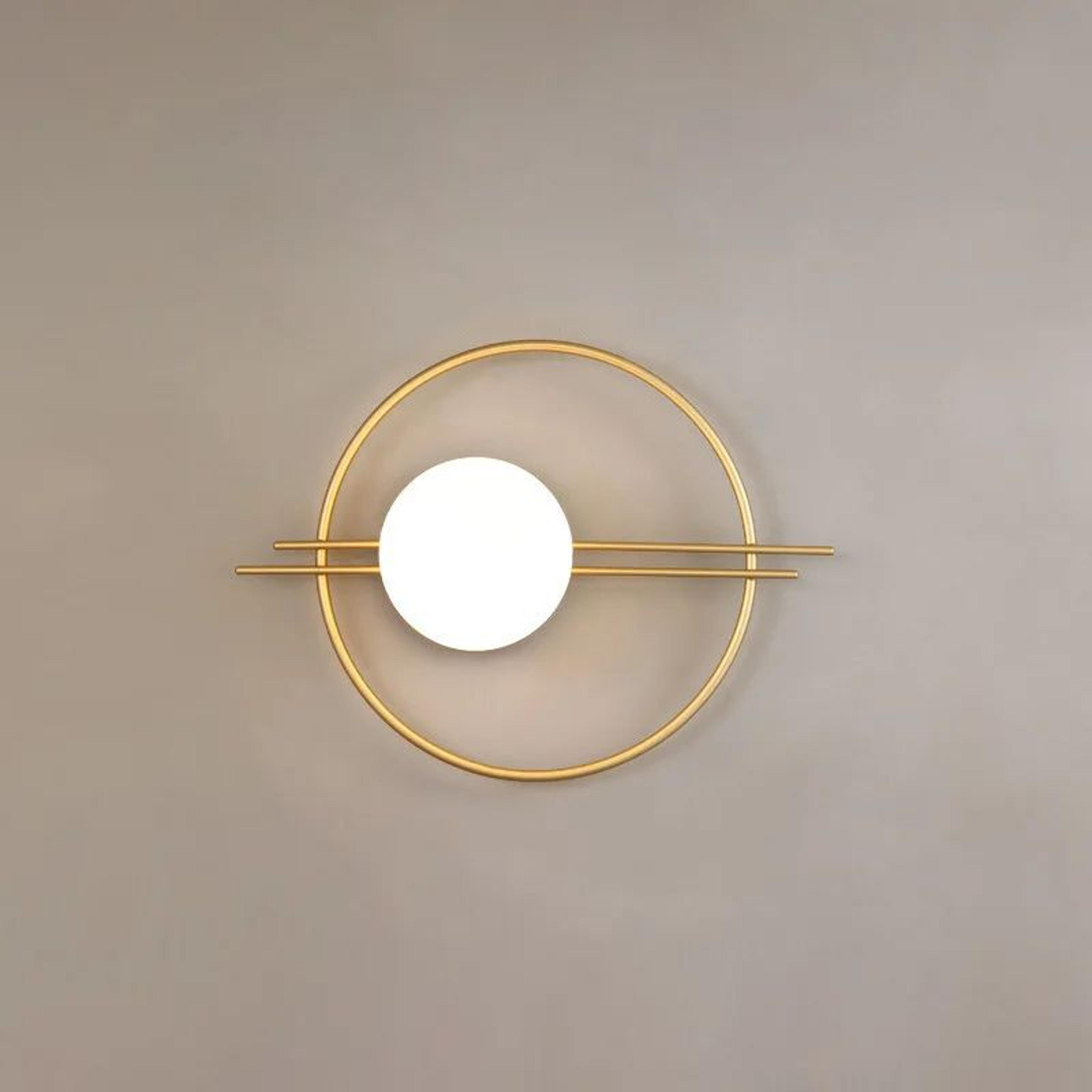 modern gold & black led wall sconce – minimalist round accent light for bedroom & living room