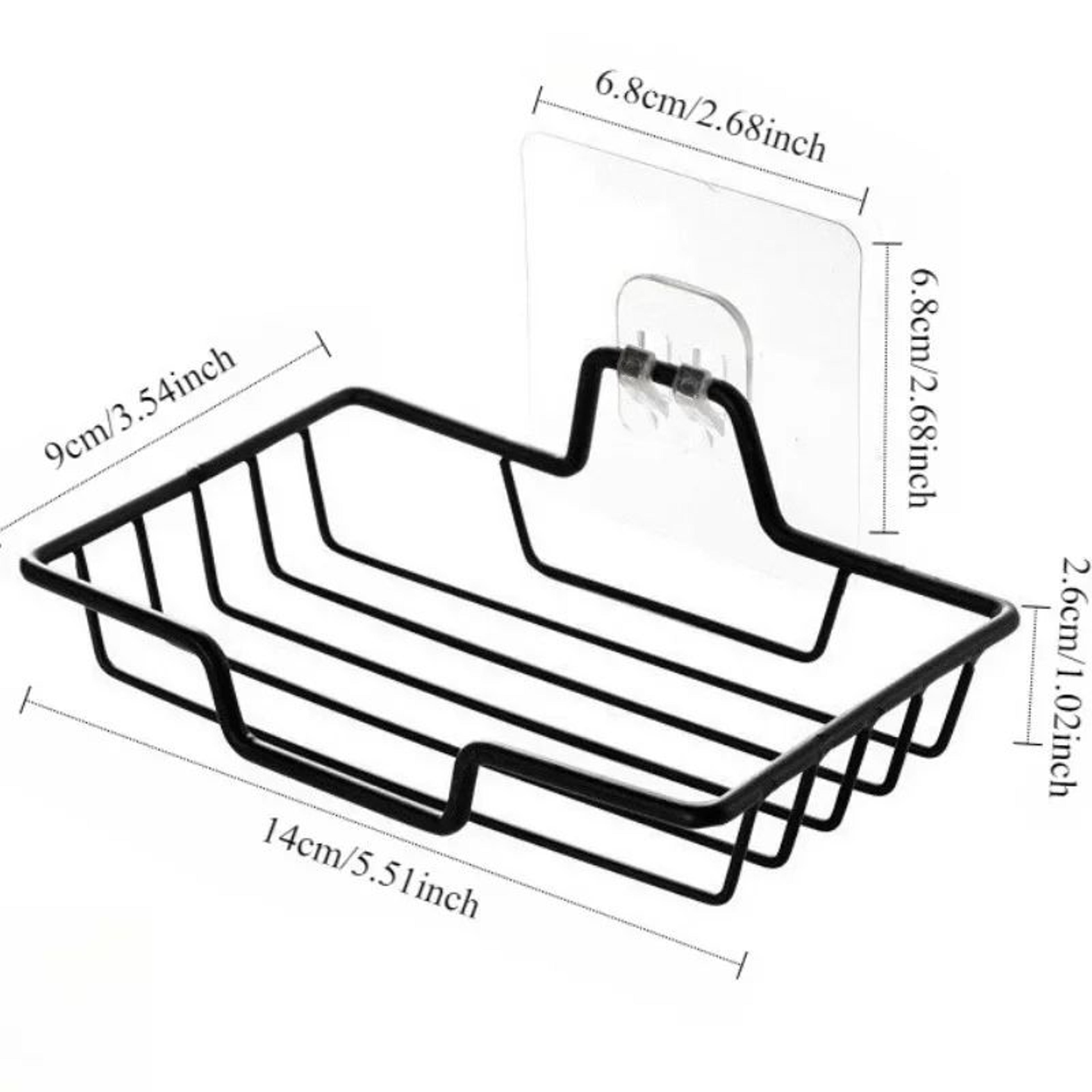 no-drill stainless steel wall mounted soap holder for 2 bars