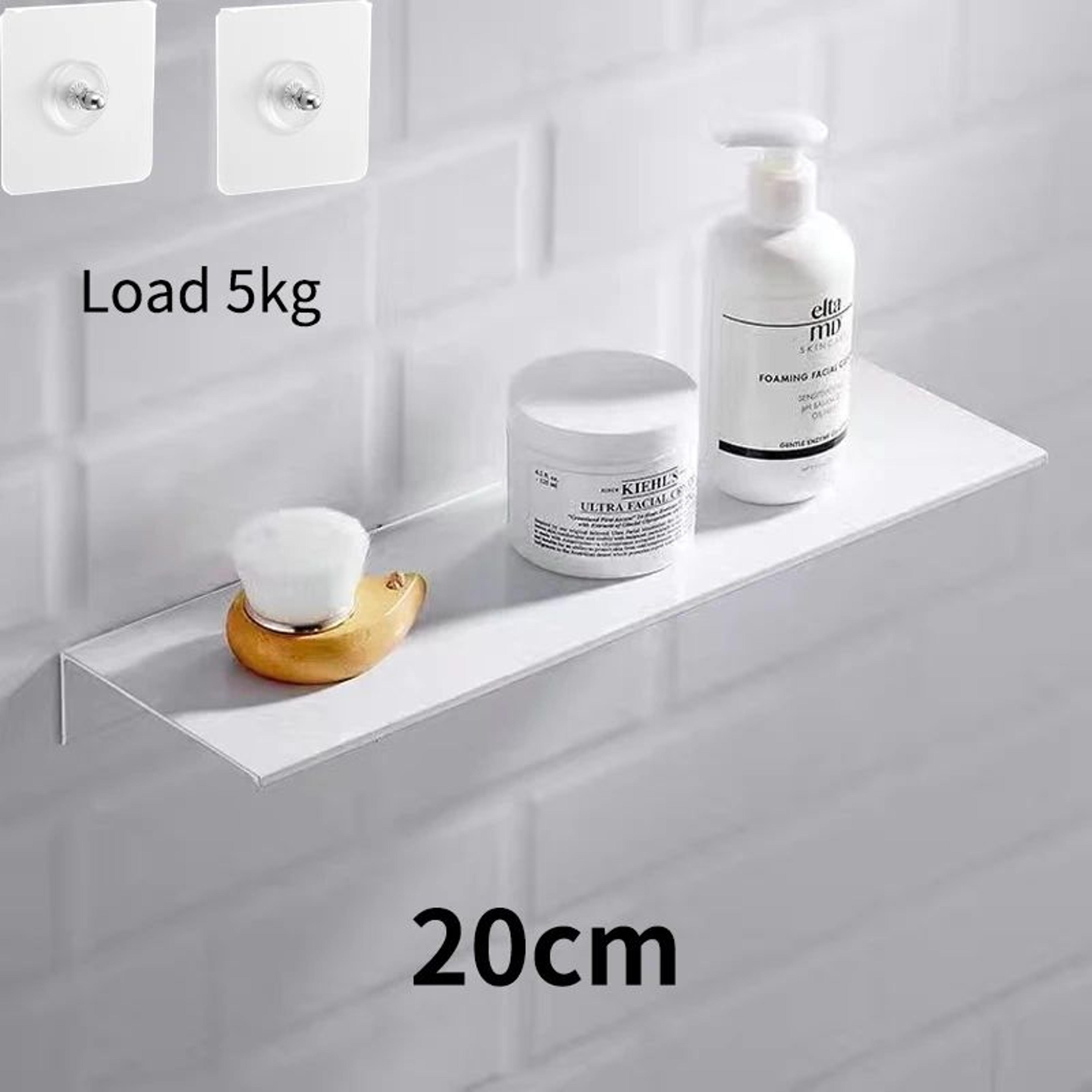 drill-free floating bathroom shelf – self-adhesive wall storage organizer for kitchen & toilet