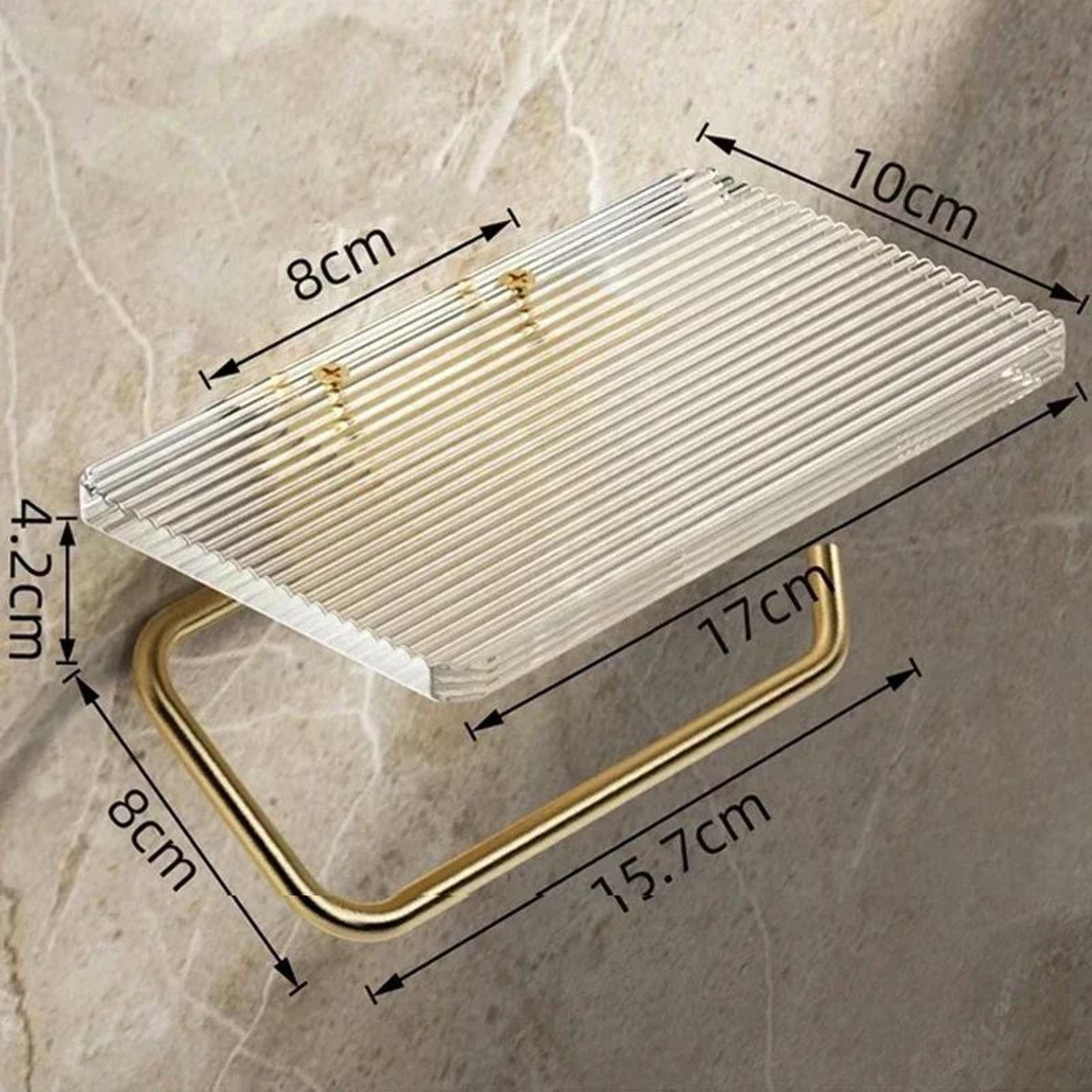 luxury gold toilet paper holder with shelf – no drill wall mounted bathroom organizer