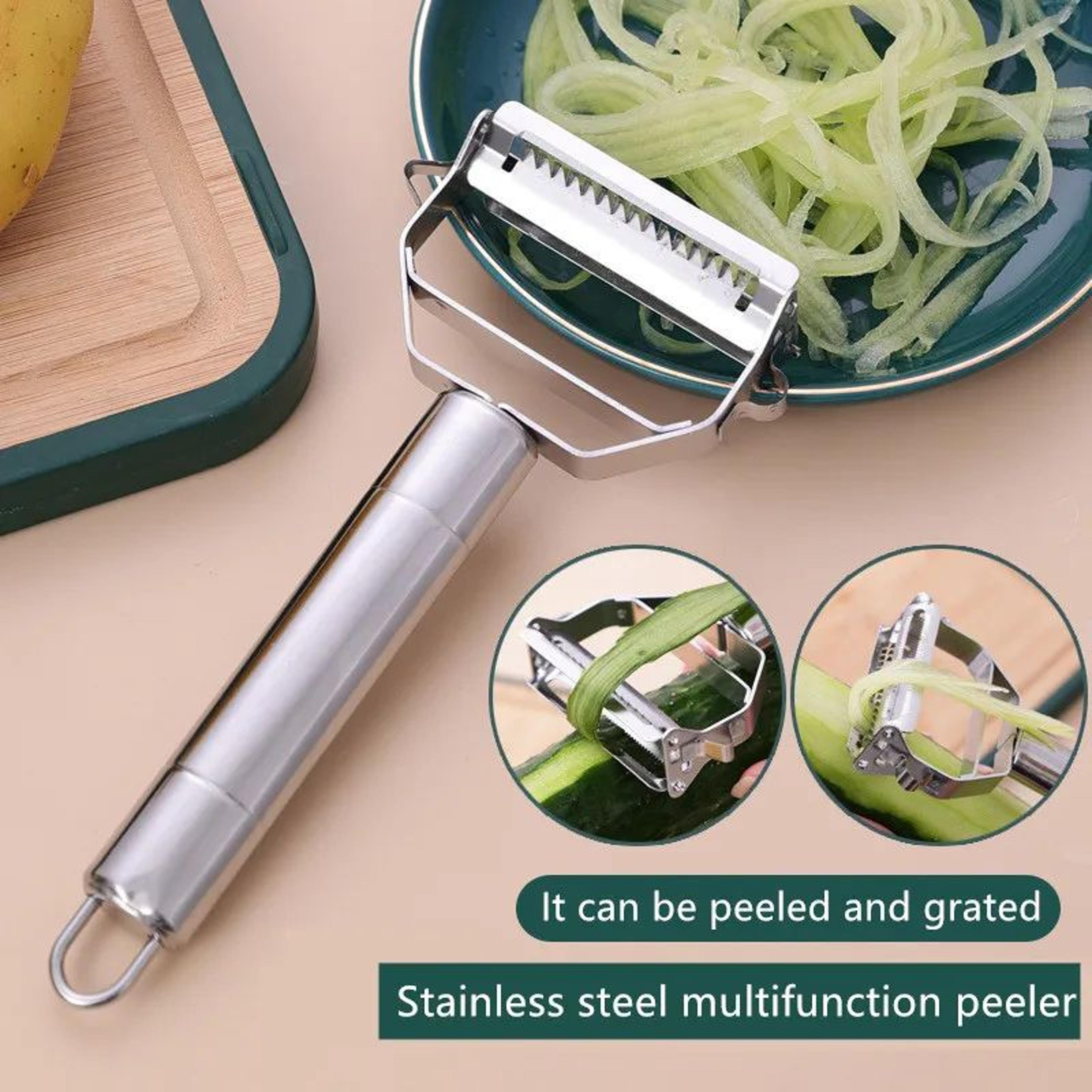 stainless steel julienne peeler – 3-in-1 vegetable & fruit slicer tool