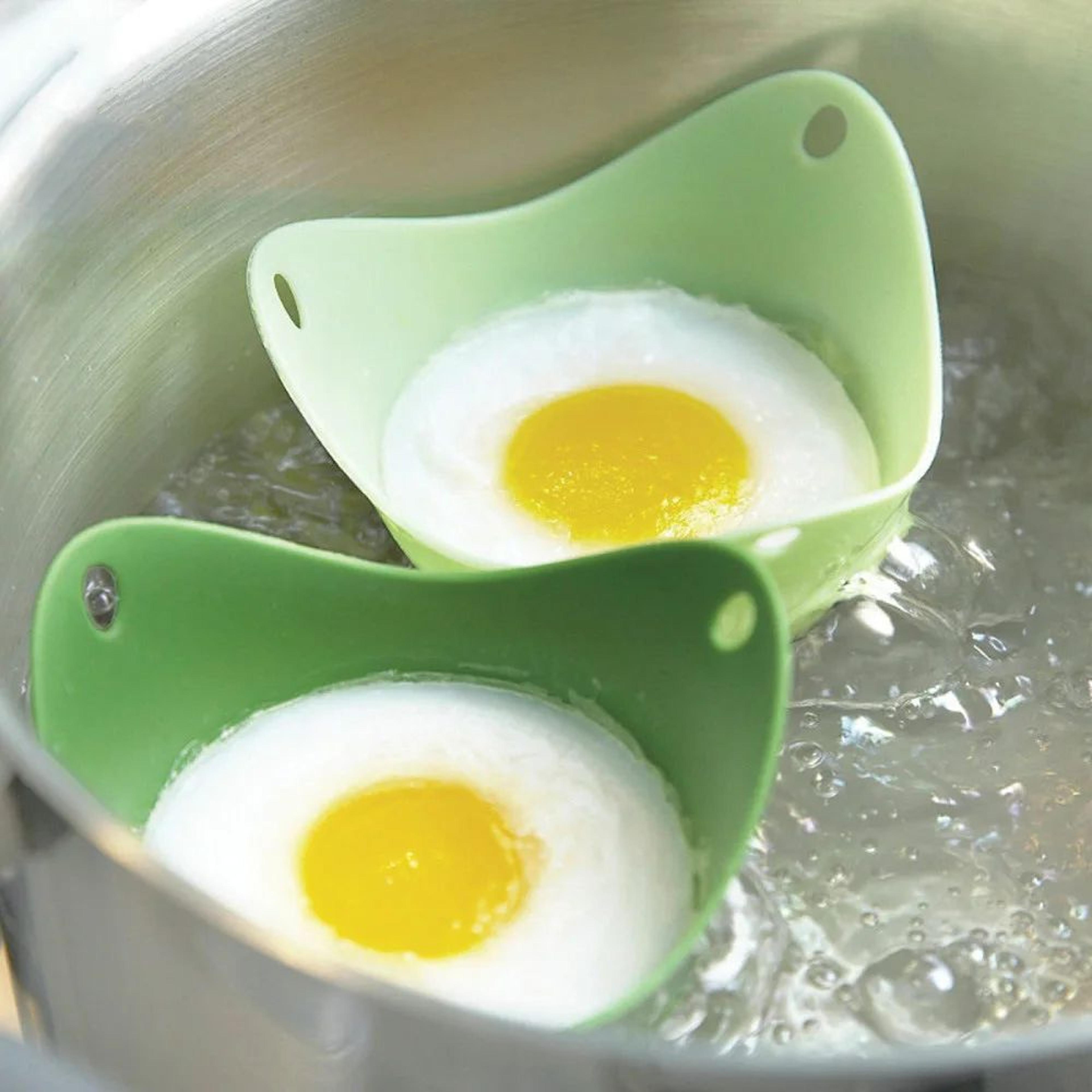 silicone egg poacher pods – non-stick reusable egg poaching cups for perfect breakfasts
