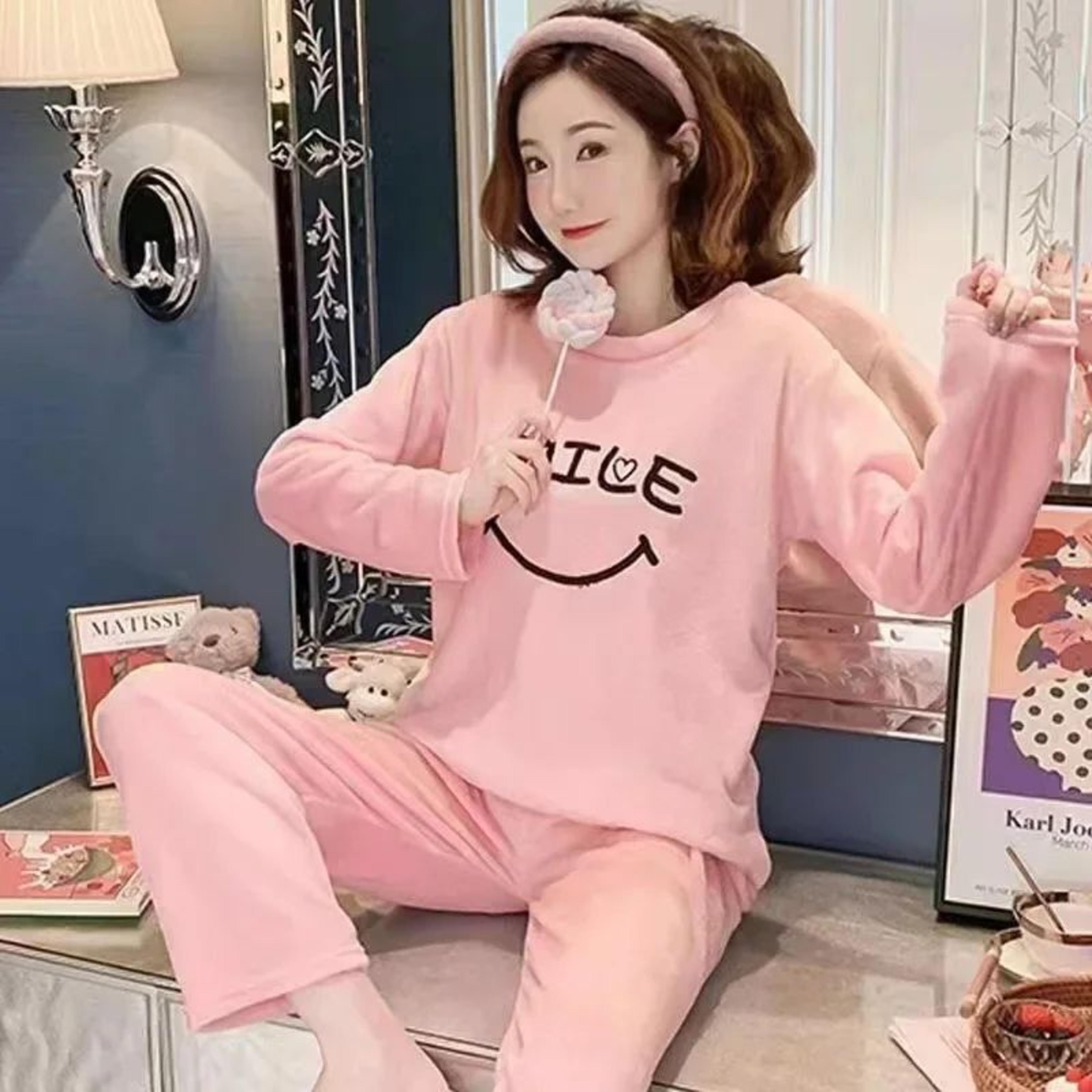 cozycloud plus size coral fleece pajama set for women – warm winter sleepwear with plaid pants