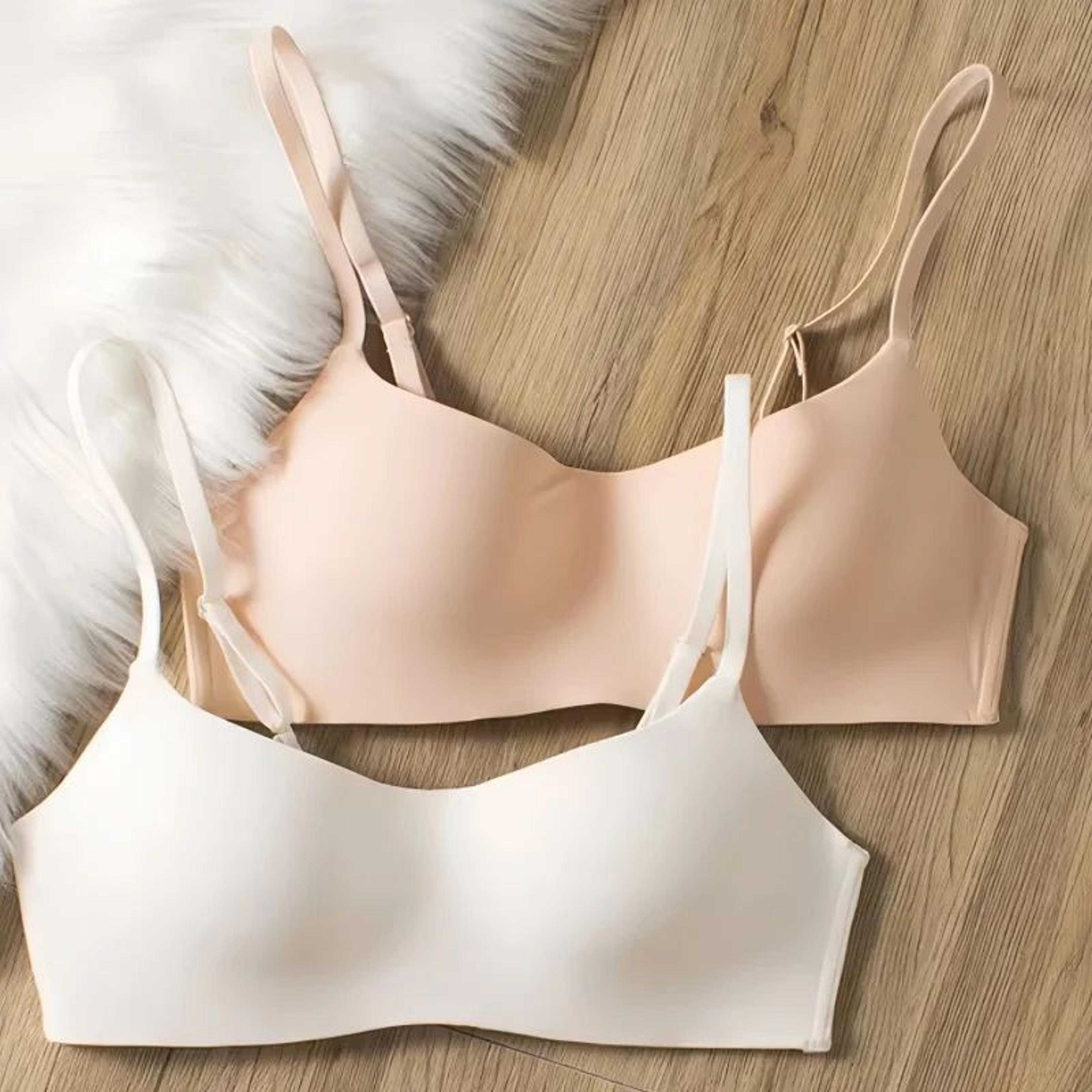 seamless half-cup push-up bra (wireless lift) for small chest - smooth, invisible fit