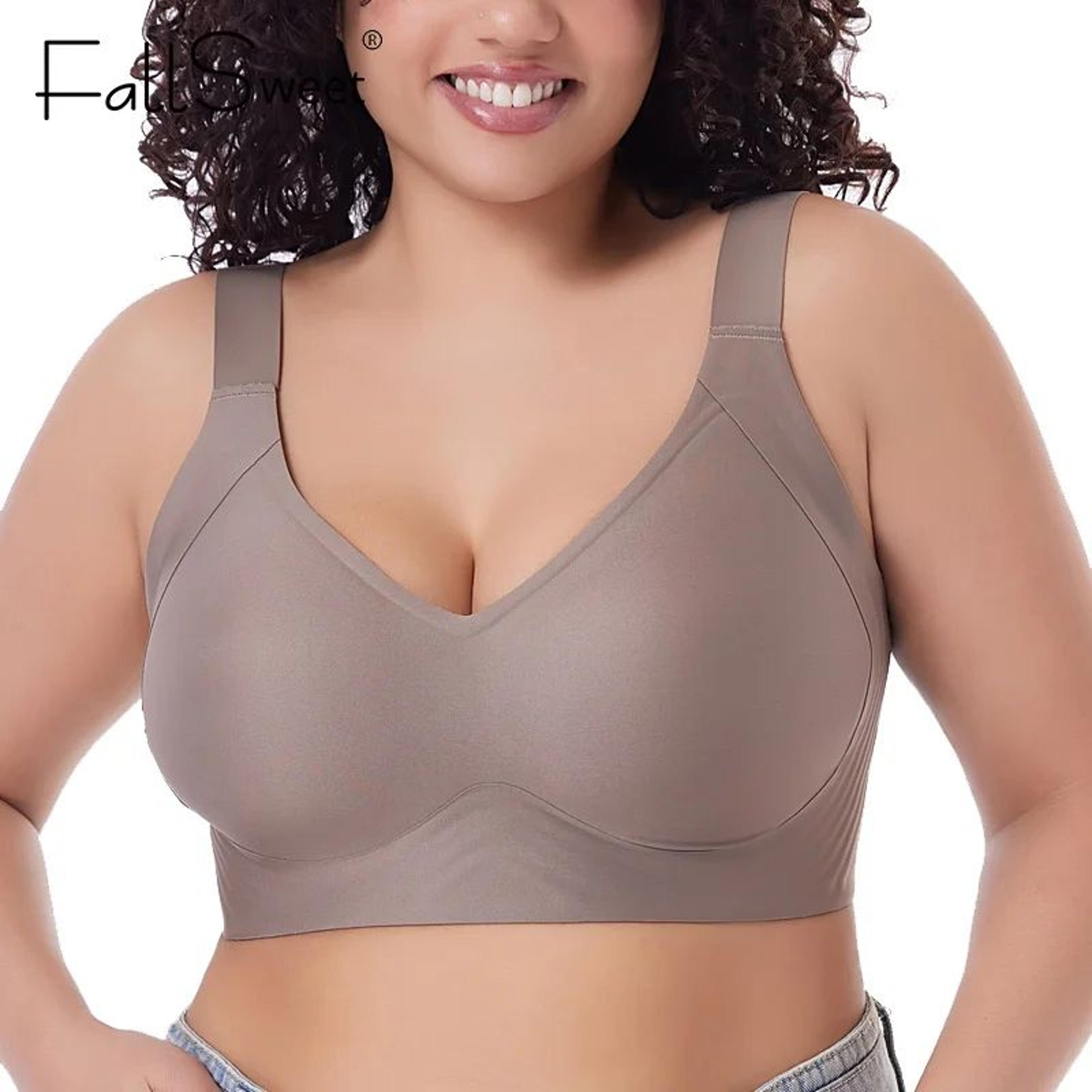 seamless push up wireless bra – plus size thin cup comfort bralette m–6xl