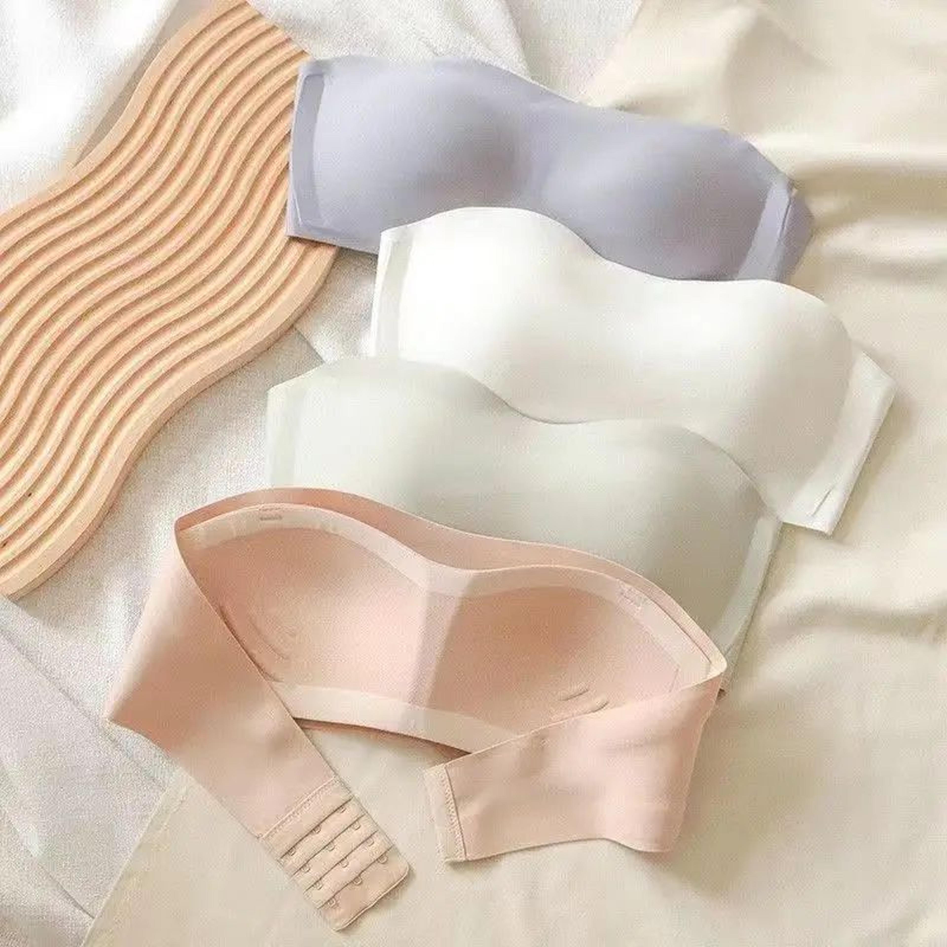 silhouettelift seamless strapless bra – wireless push-up tube top bra for invisible support