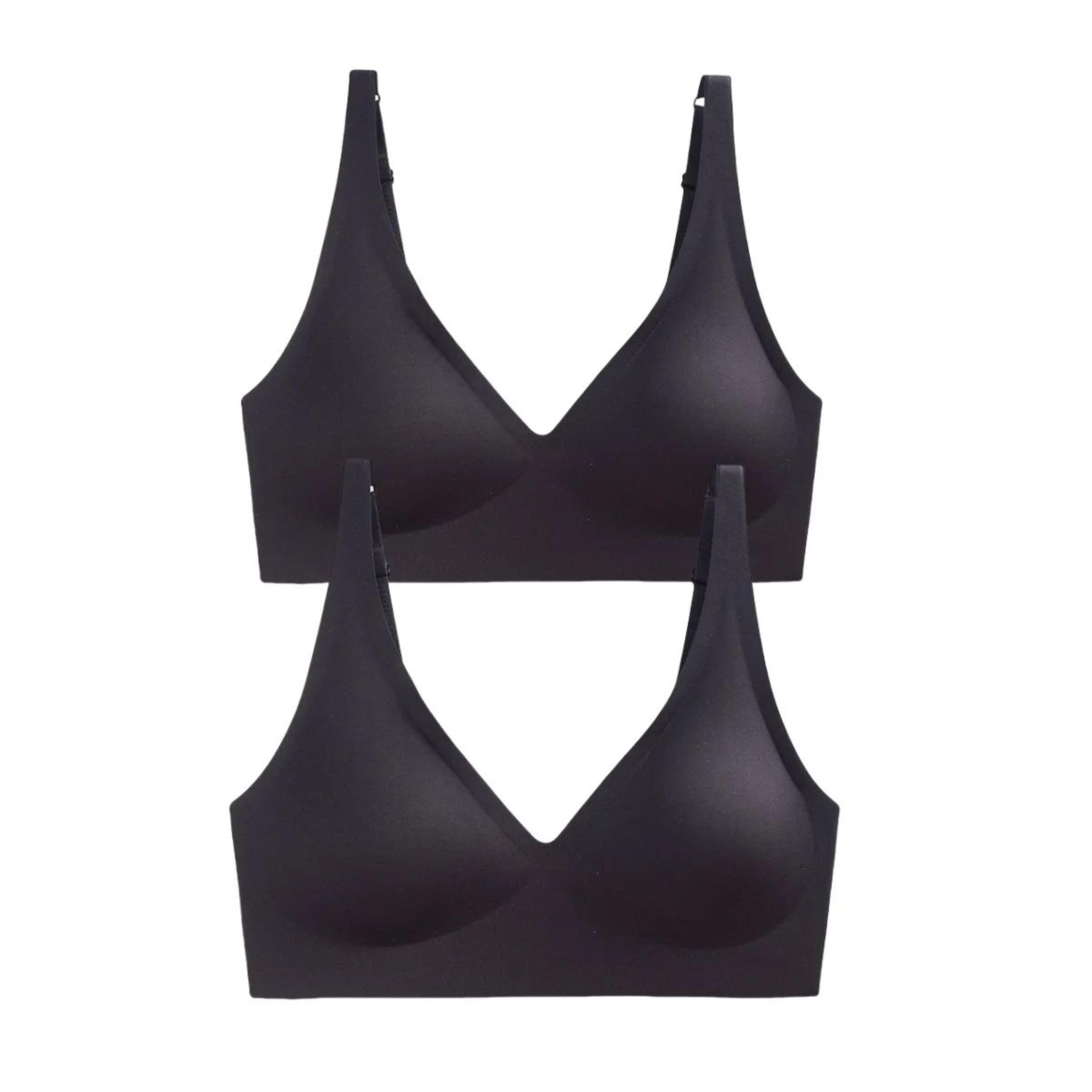 seamless wireless push up bra set – soft padded everyday comfort bras (2-pack)
