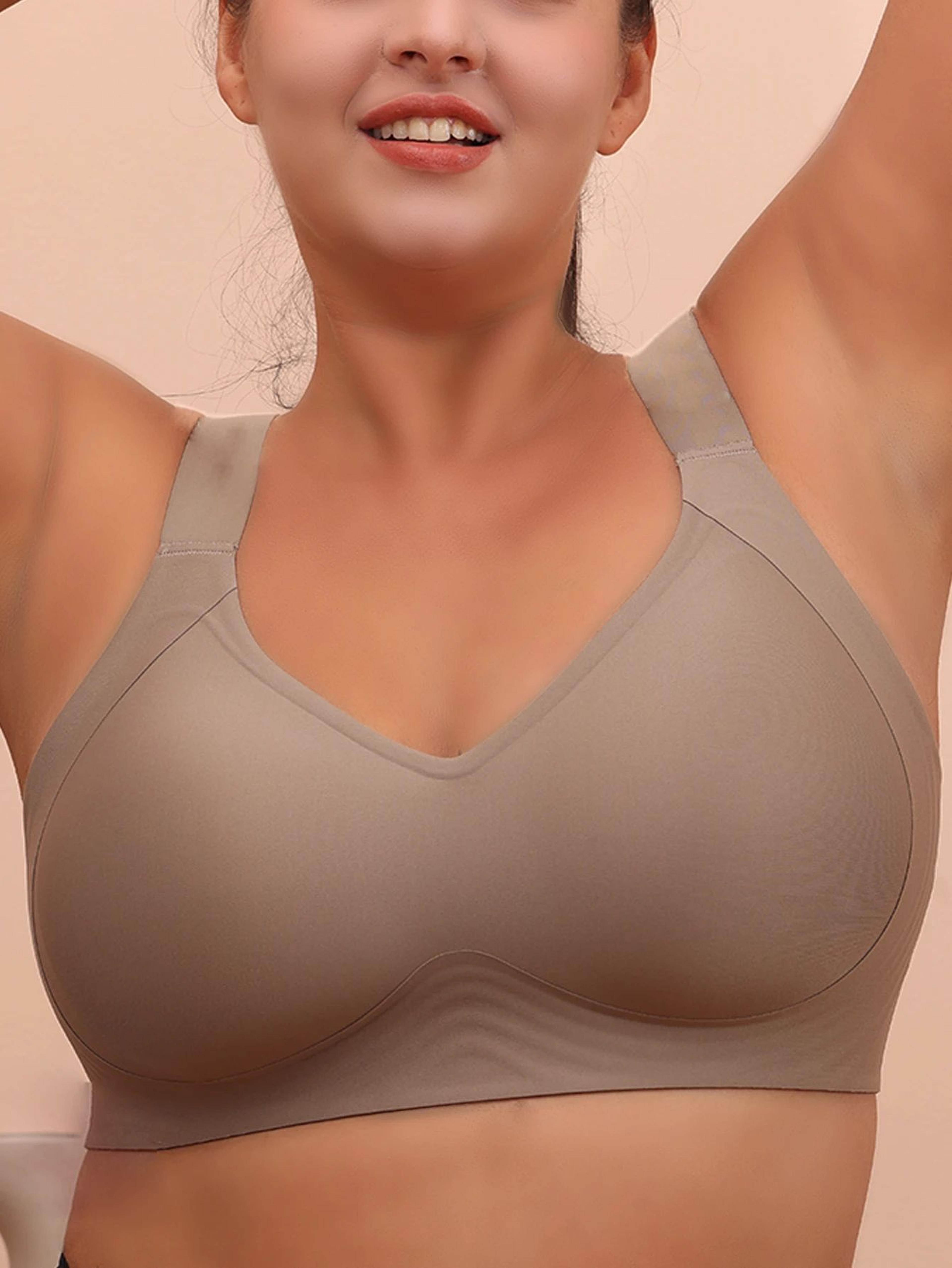 comfortlift seamless plus size sleeping & yoga bra – wireless anti sagging support