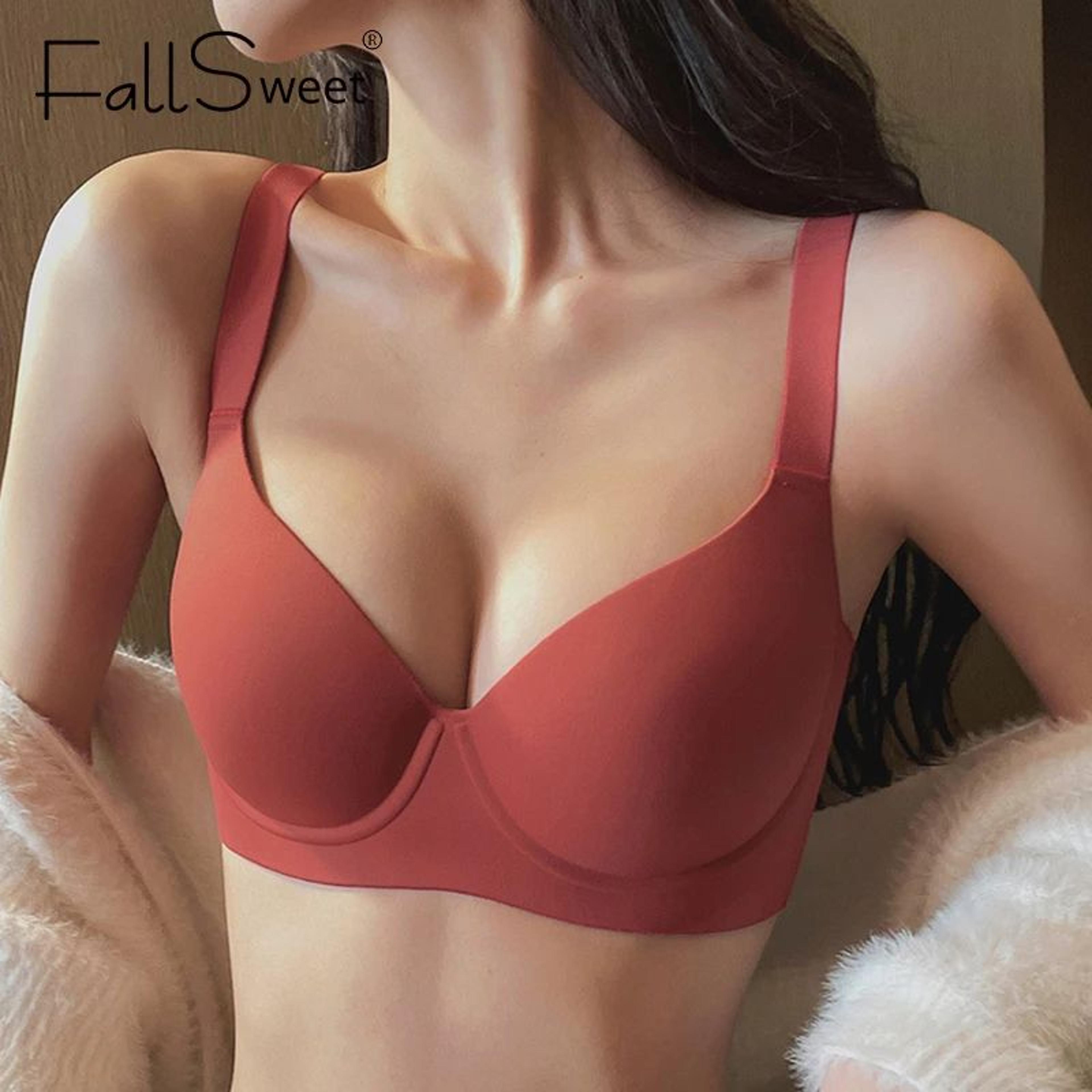 fallsweet curvelift plus size push up bra – seamless underwire support with thin cups