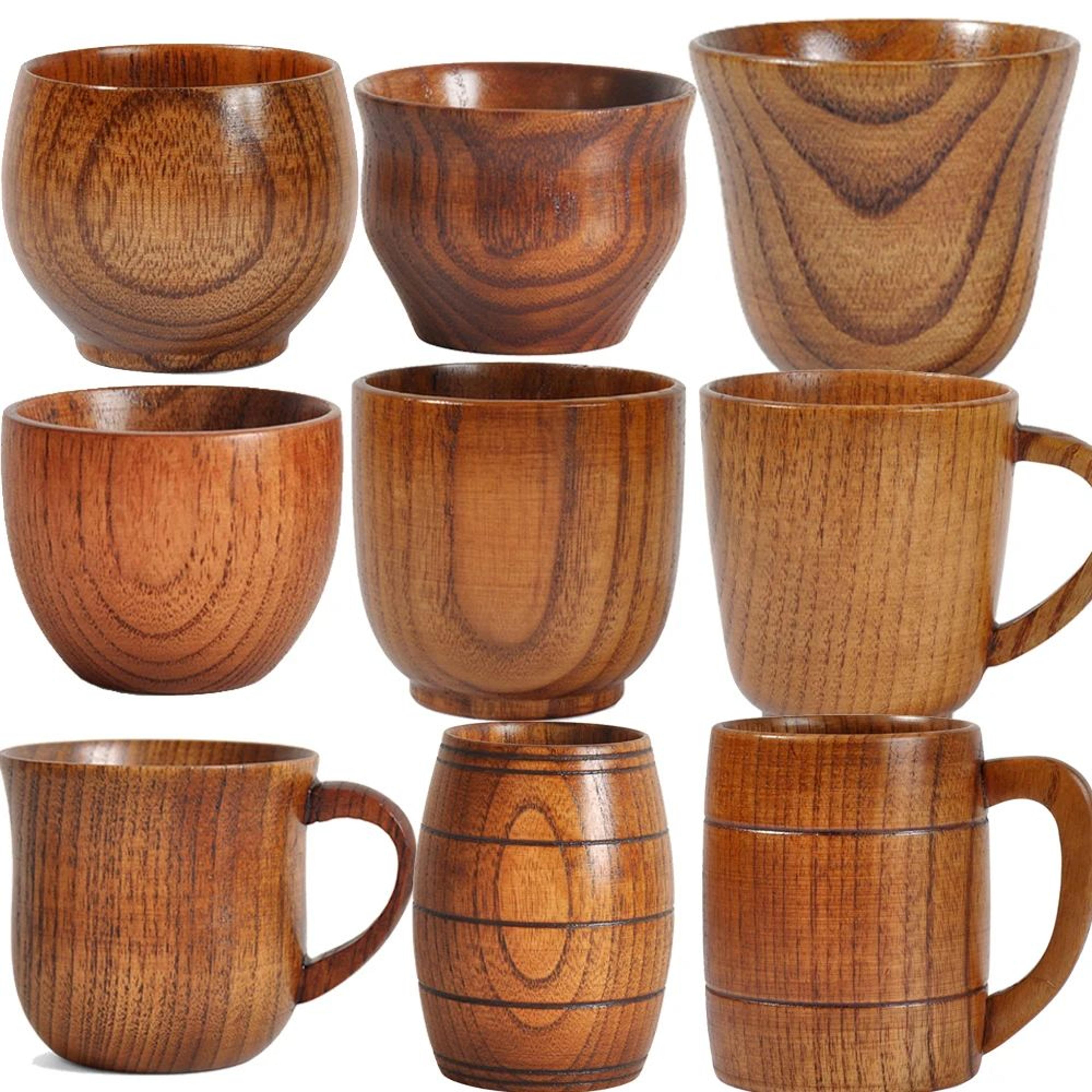 rustic spruce wood big belly mug – handmade wooden beer mug & natural coffee cup