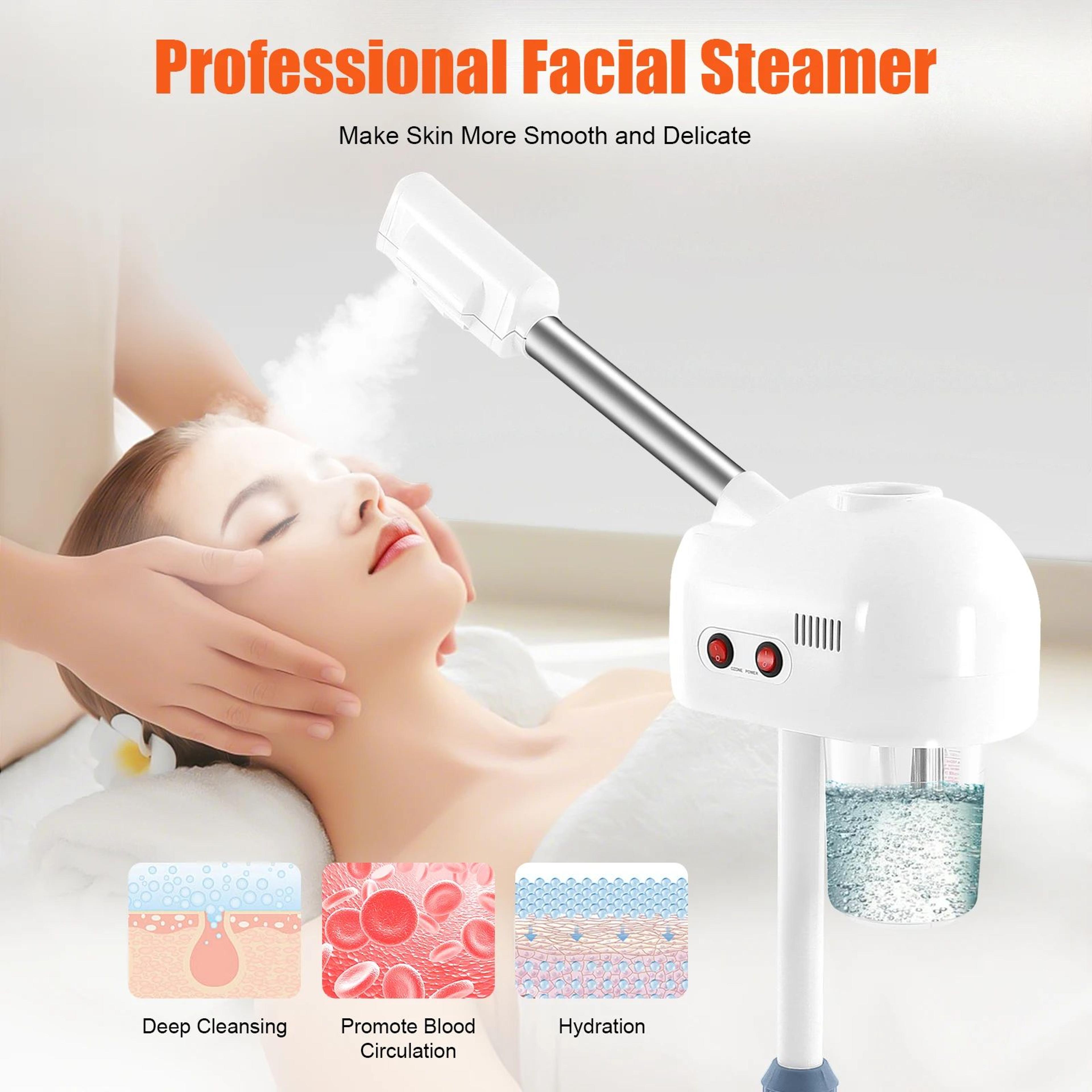 proglow 750ml ozone facial steamer with adjustable stand & 360° rotating arm
