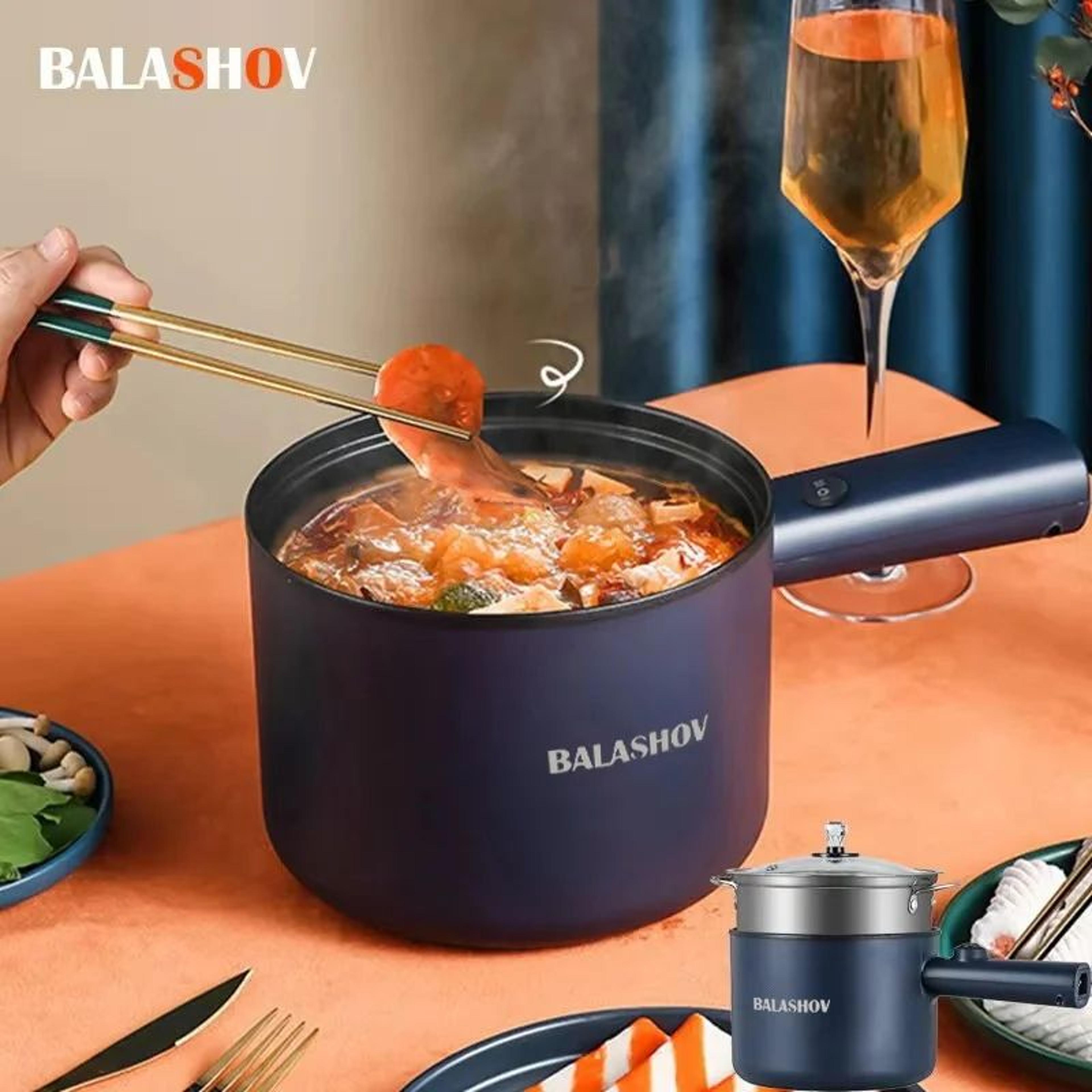 mini electric hot pot & rice cooker 220v – 2-layer non-stick multifunction cooker