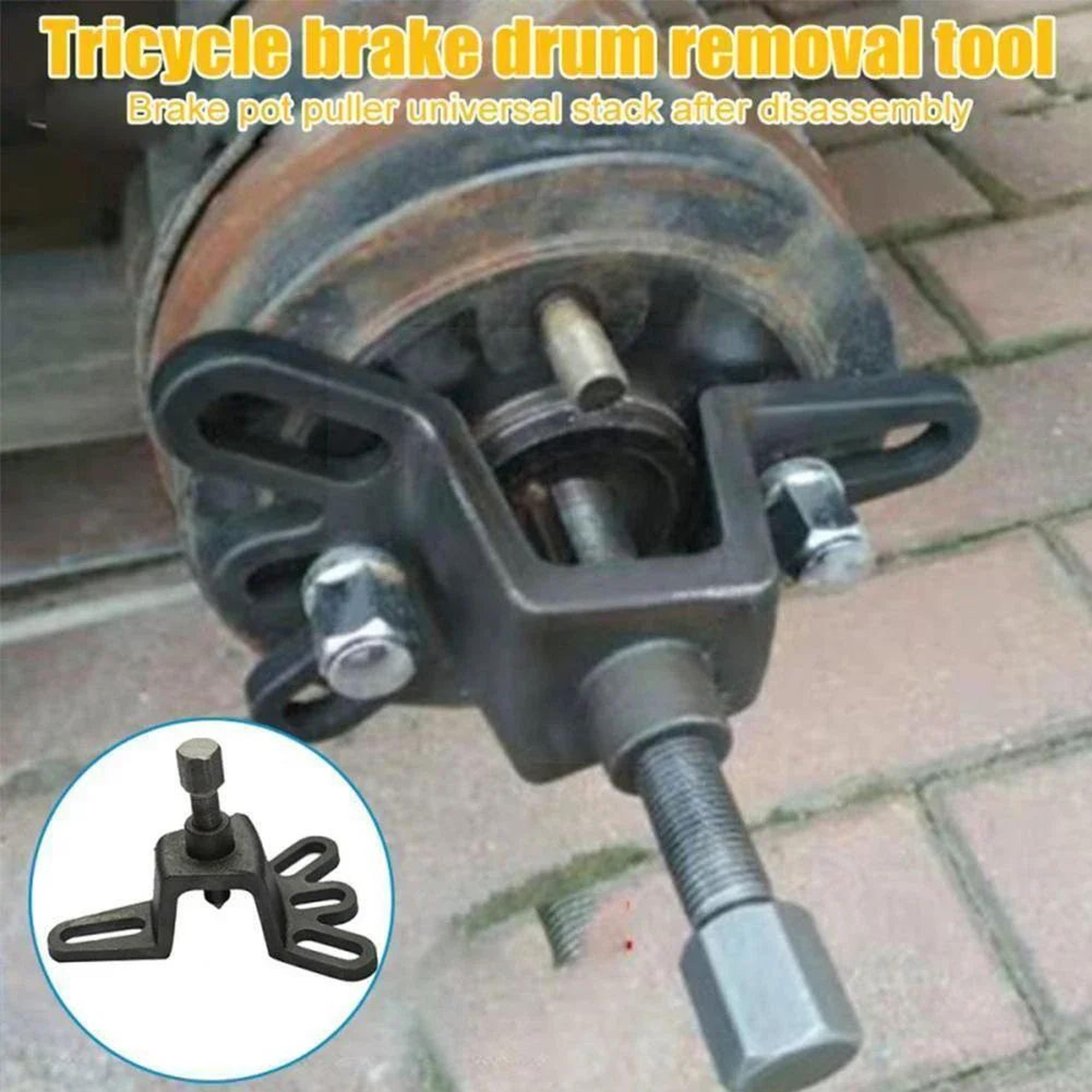 universal brake drum puller & wheel hub puller, 4-hole handheld remover tool for motorcycle & tricycle hubs