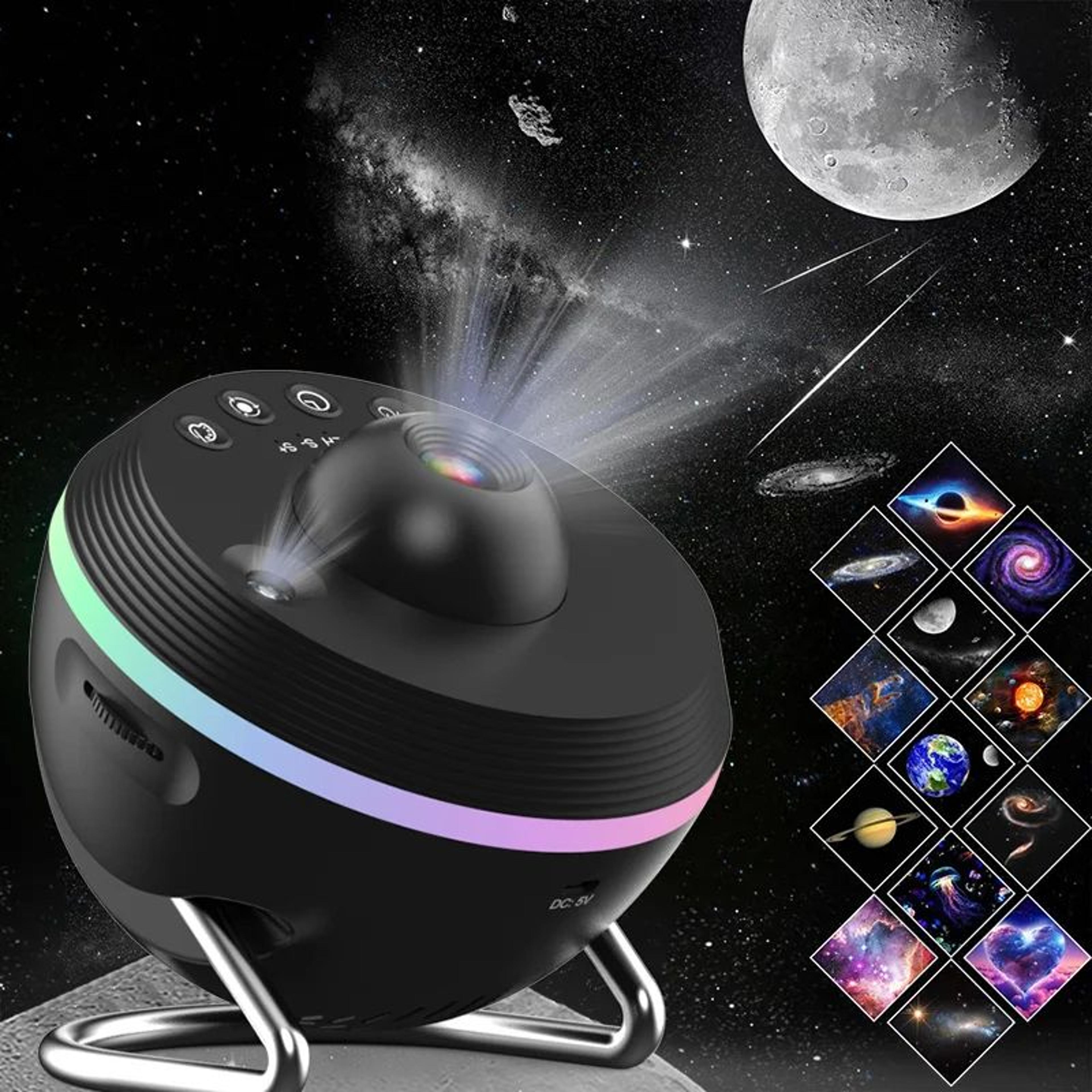 meteorglow 13-in-1 galaxy projector night light with rotating planetarium