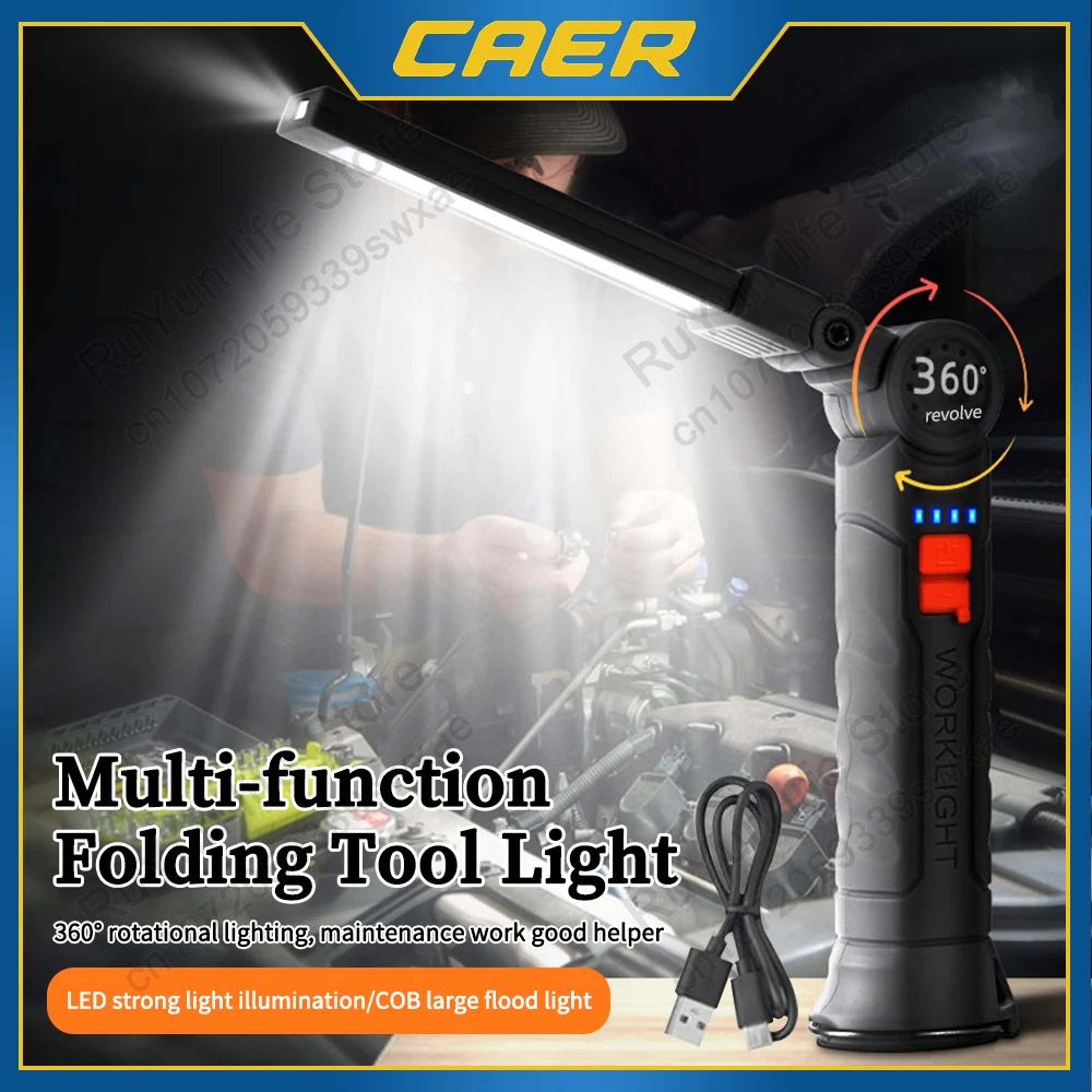 magnetic rechargeable led work light for camping & emergency repairs