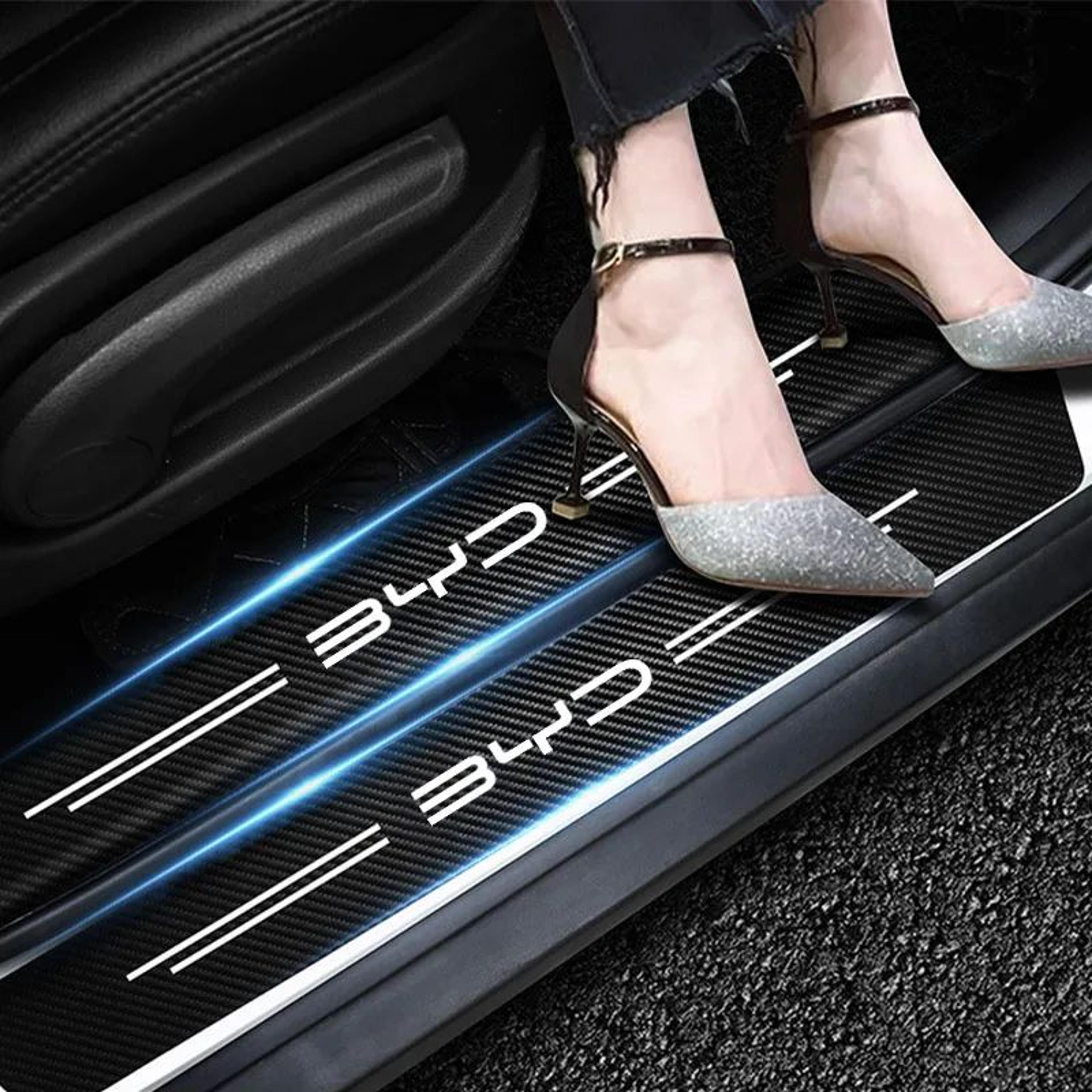 byd carbon fiber door sill protector & rear bumper guard stickers (car threshold protection strip)