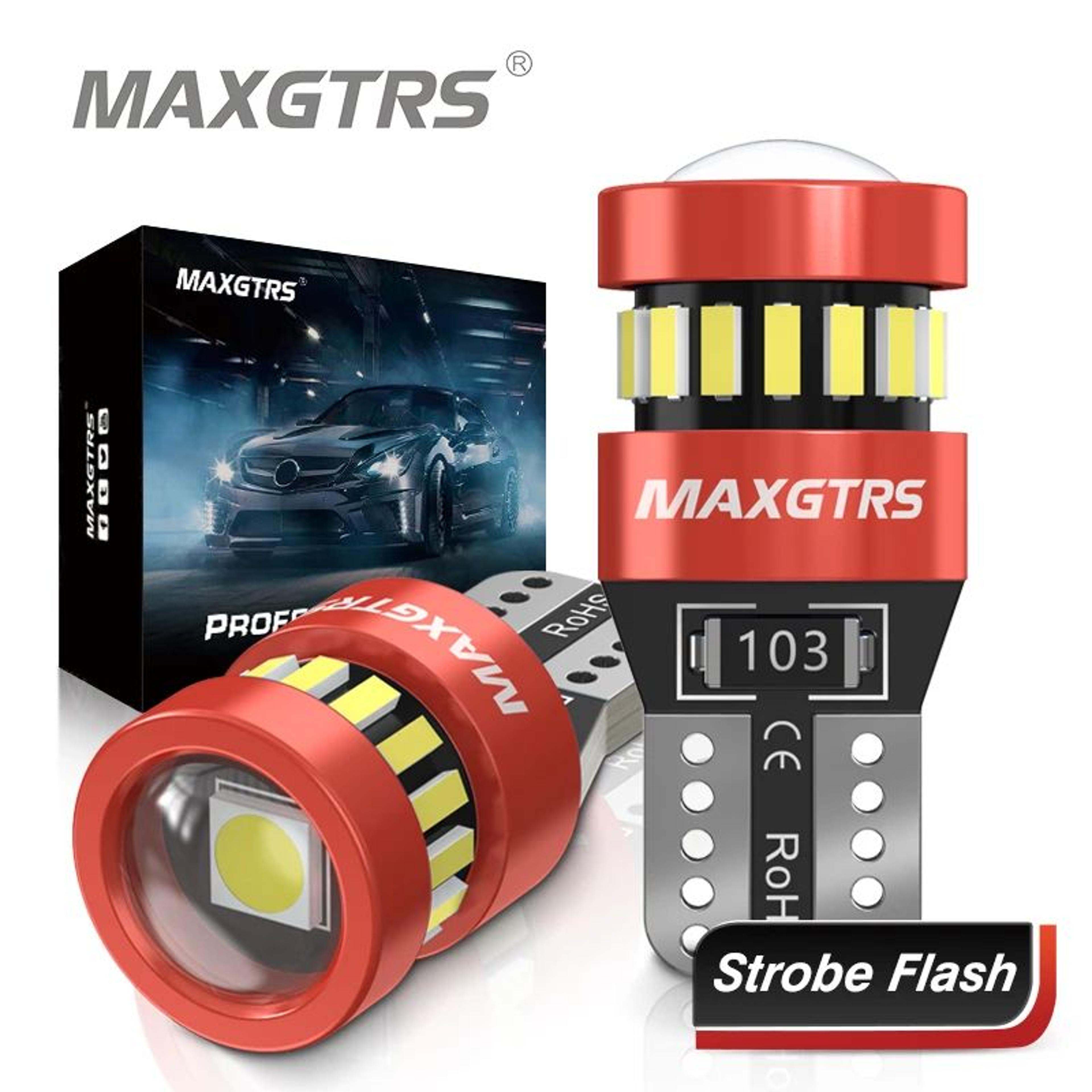 canbus error-free t10 led bulbs – flash strobe w5w 12v parking & clearance lights (2-pack)