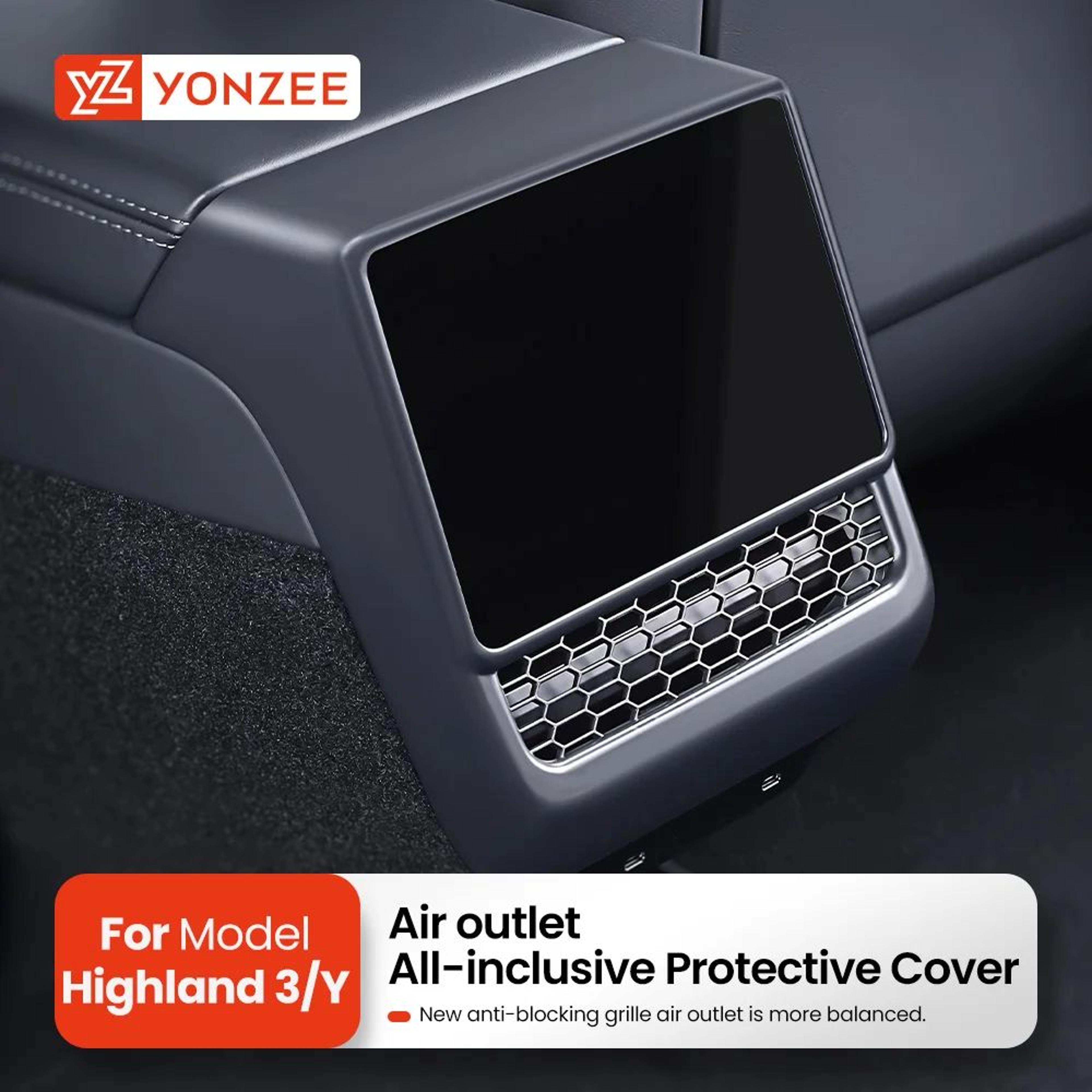 tesla model 3 highland rear vent guard – center console air outlet dust cover