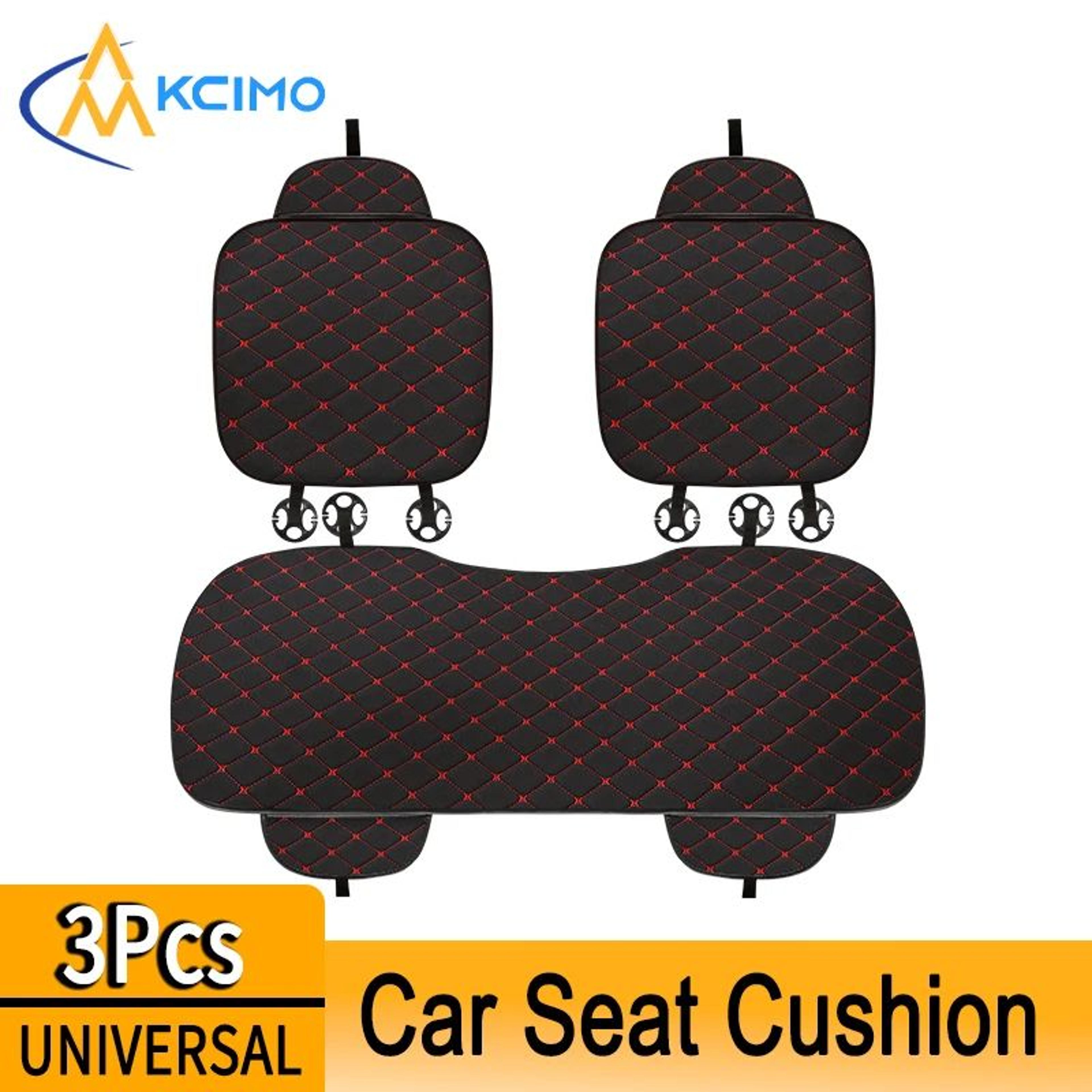 comfortweave cotton linen car seat cover set – breathable universal car seat protector (3-piece)