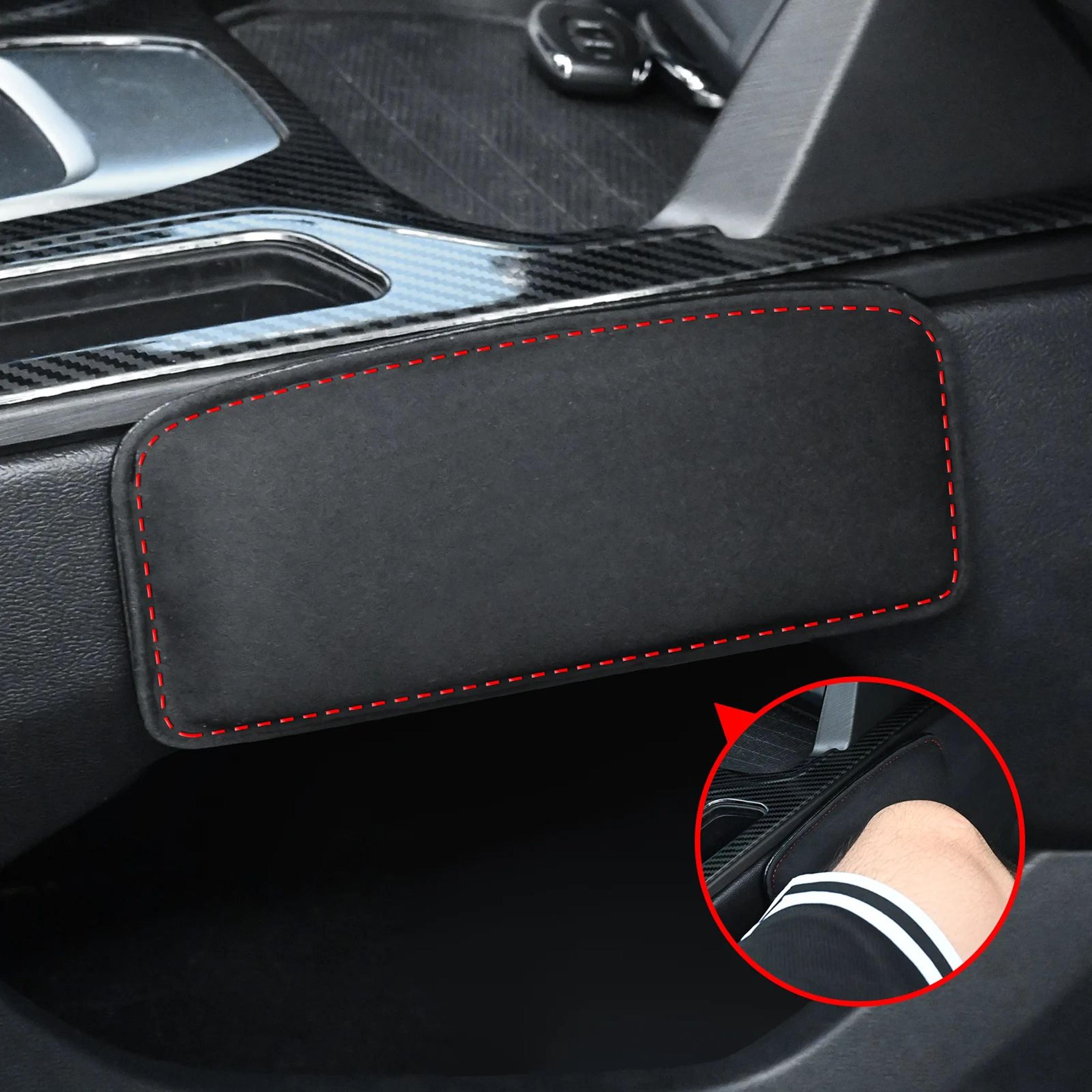ergodrive memory foam car knee pad – suede comfort car interior knee cushion with thigh support