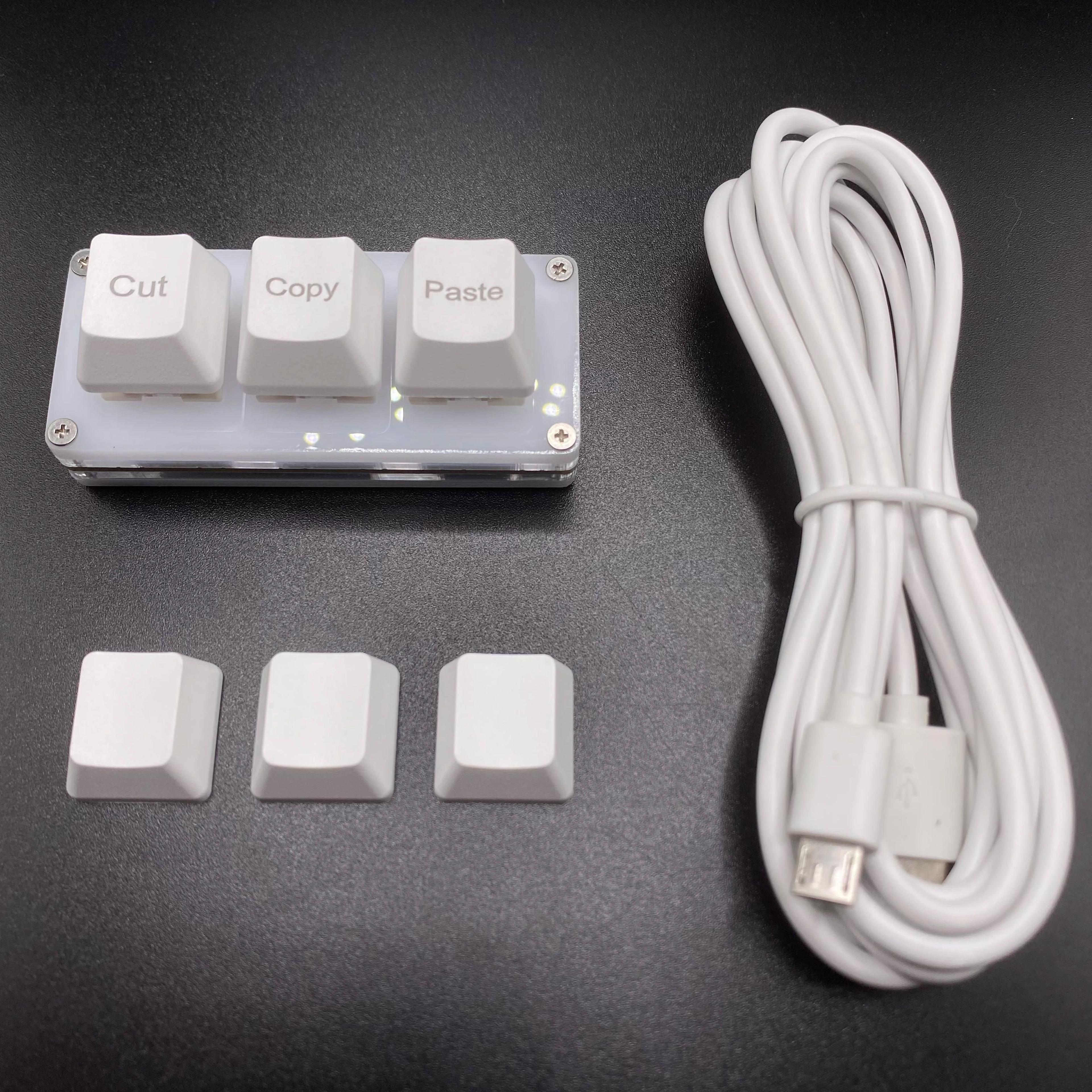 smarttap 3-key rgb macro keypad – programmable mini mechanical keyboard for fast copy paste shortcuts