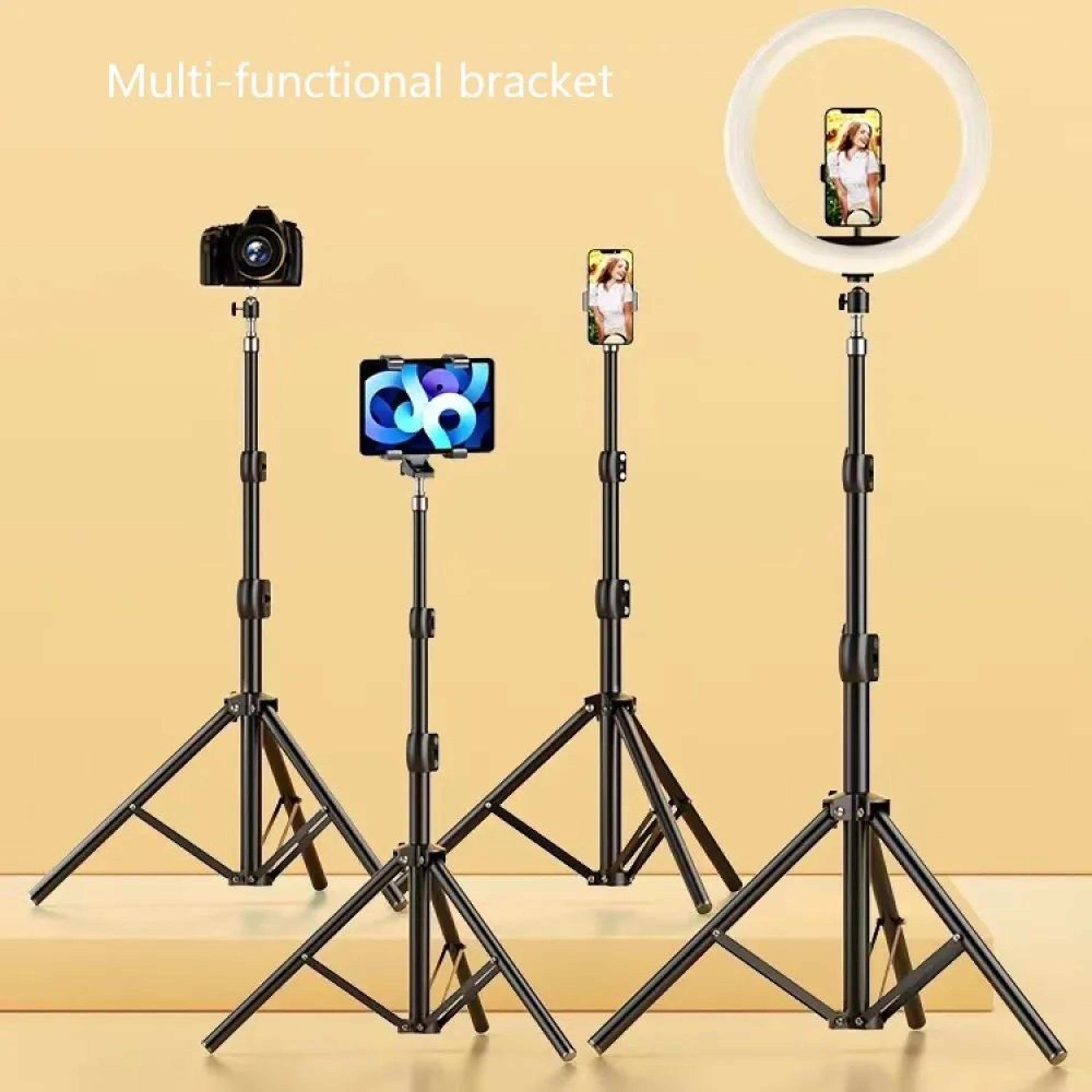 compact phone tripod & selfie tripod with light for live streaming