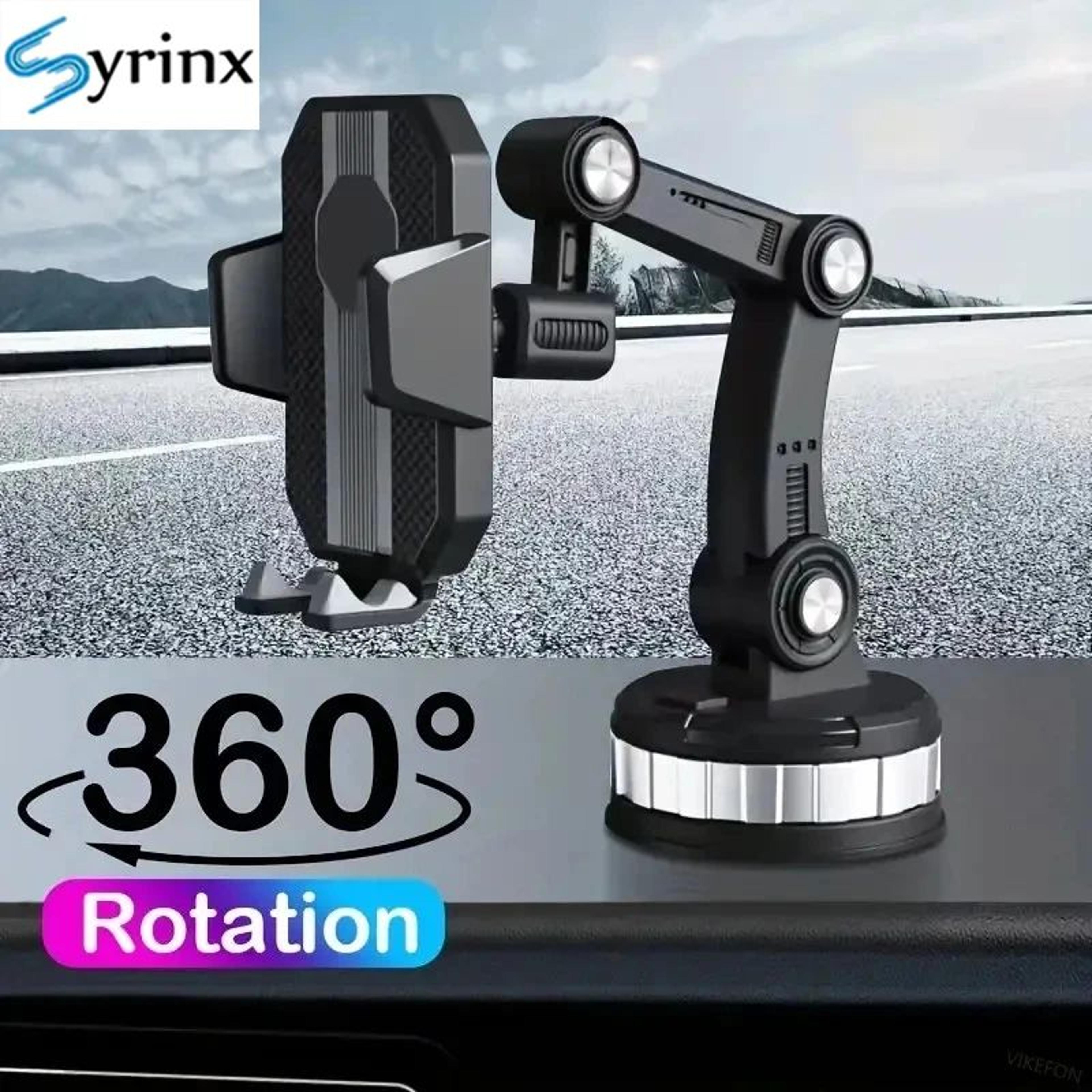 360° rotating suction car phone holder – universal dashboard & windshield mount