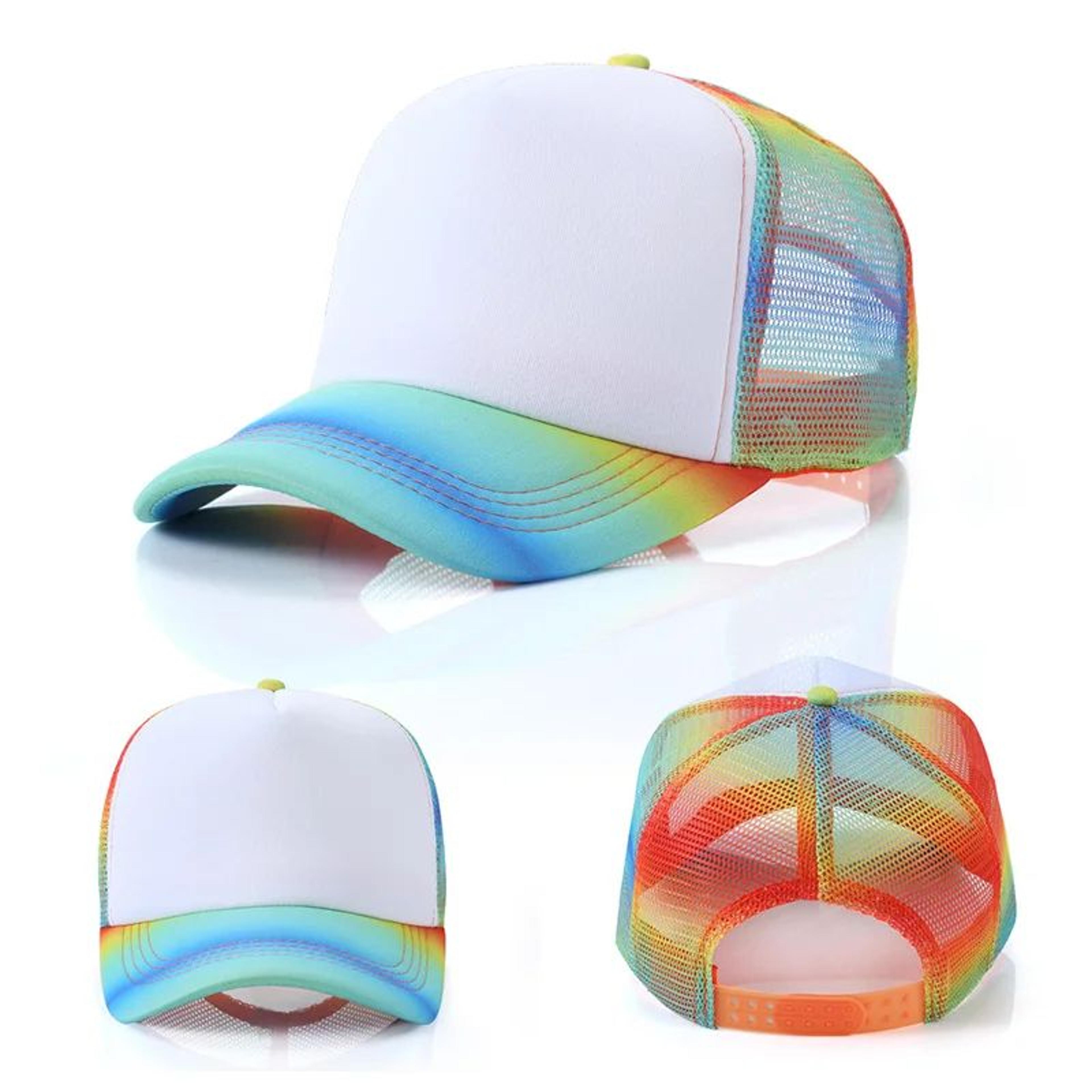 starry sky sublimation blank baseball cap – adjustable mesh trucker hat for custom logo printing