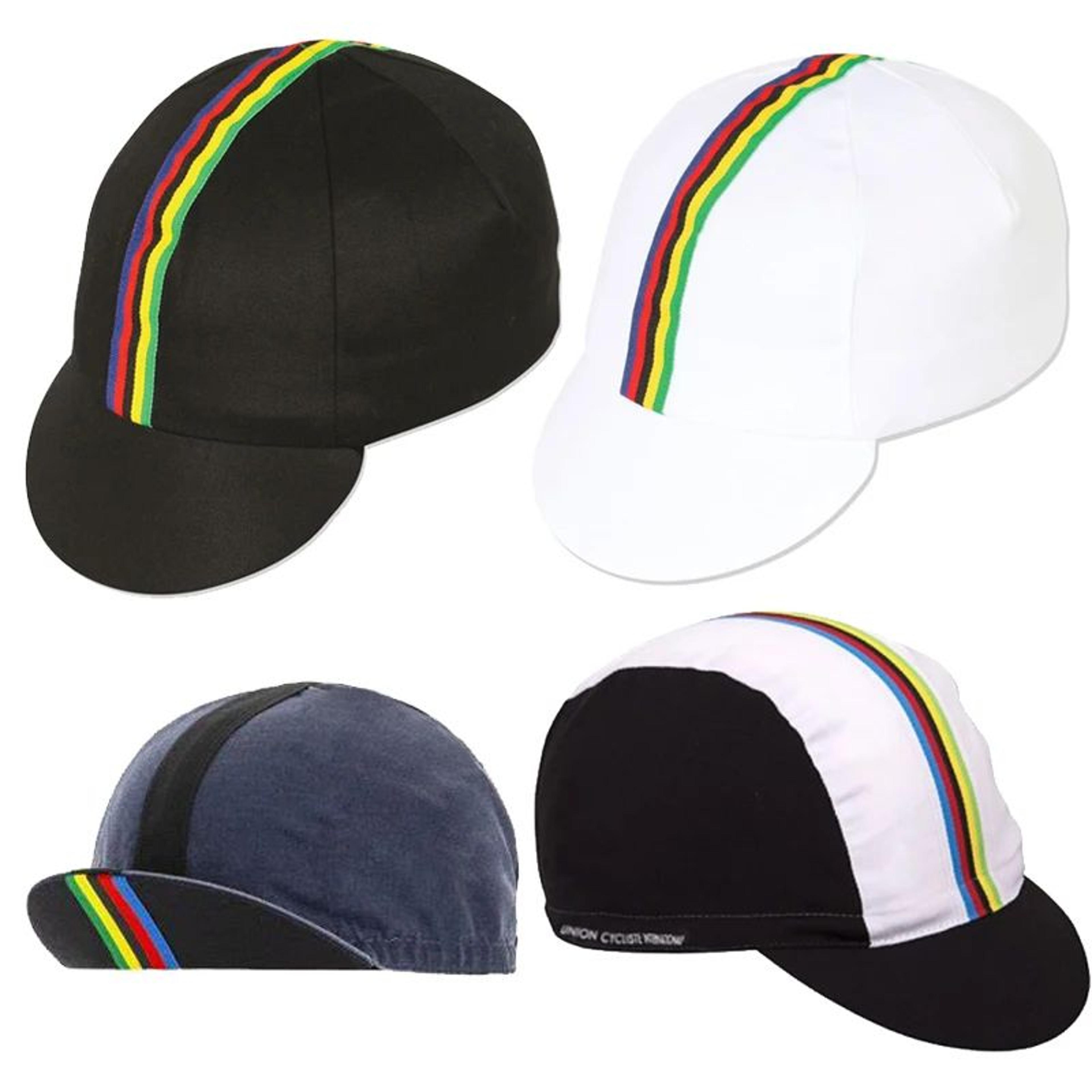 retro color bars vintage cycling cap – breathable classic bike hat