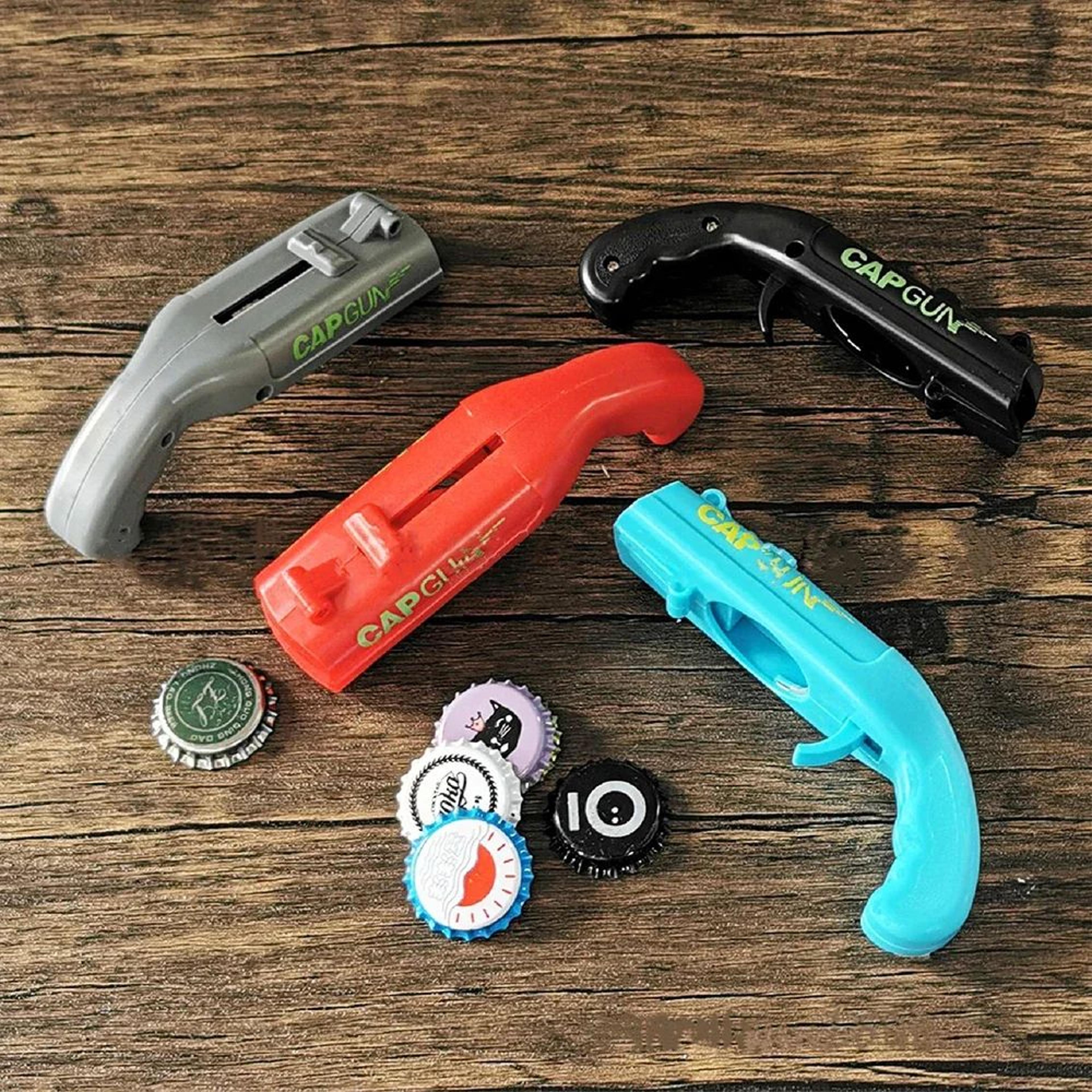 cap gun bottle opener beer bottle launcher for parties and home bars