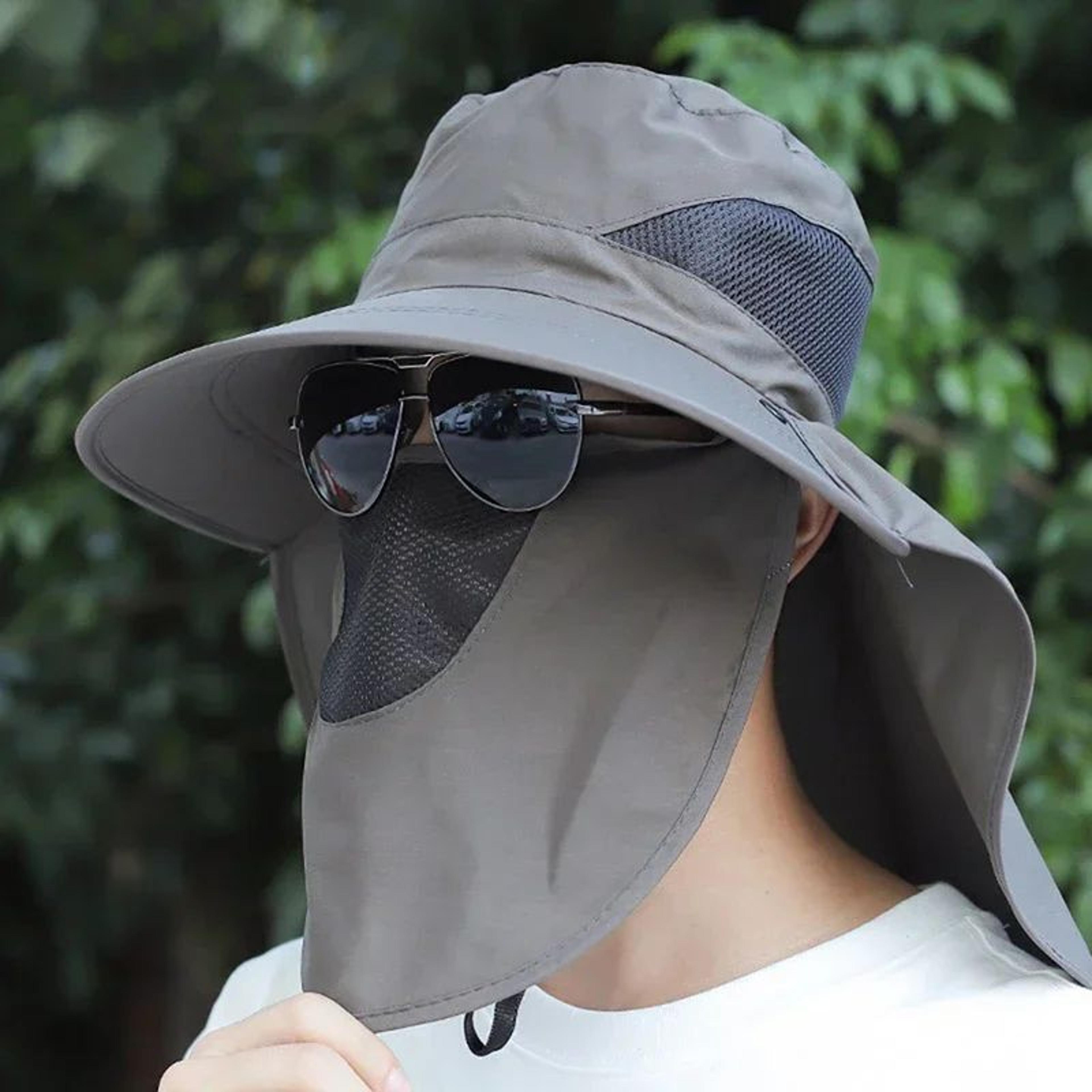 removable flap uv protection sun hat – convertible wide brim fishing & hiking bucket hat