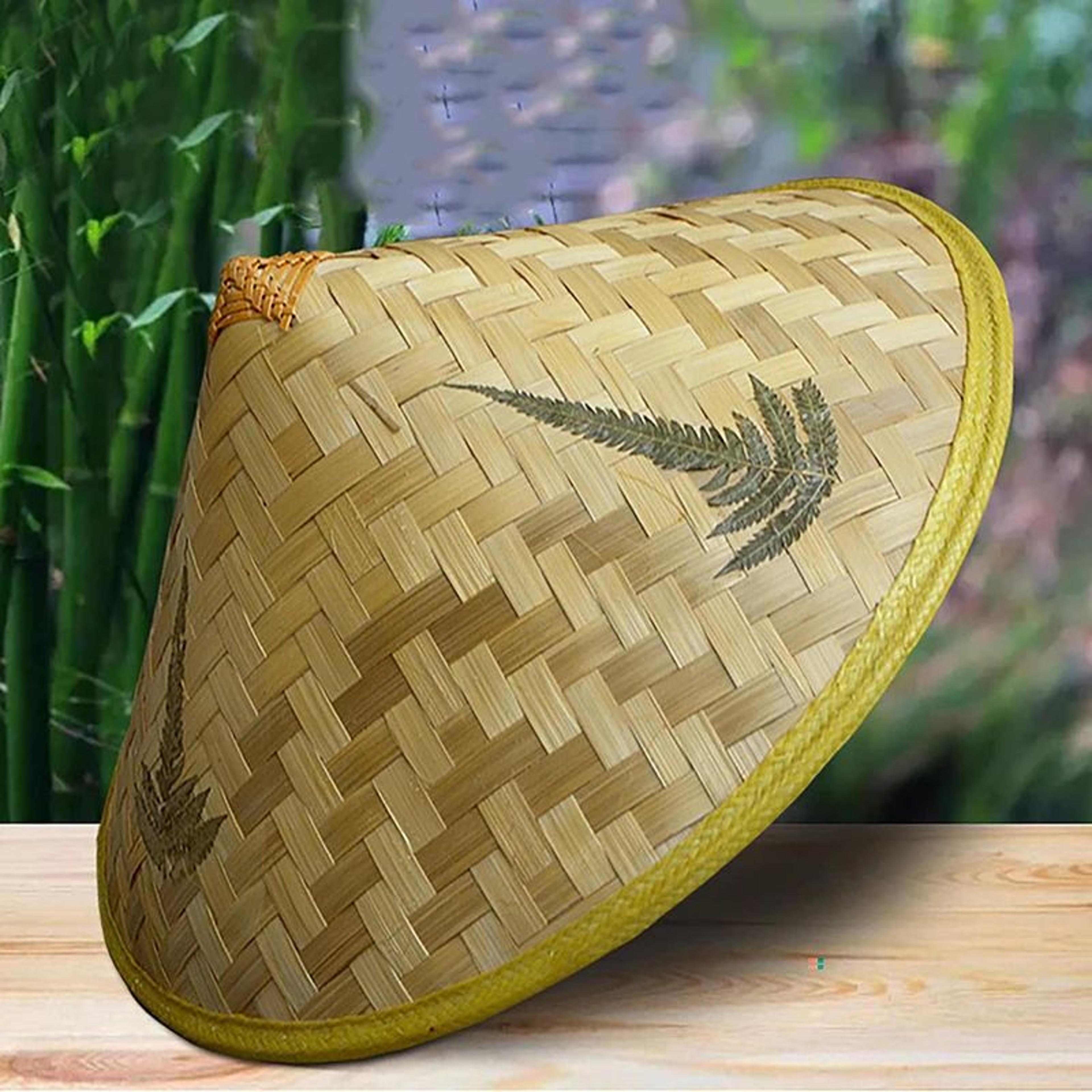 handwoven bamboo rattan fisherman hat – traditional straw fishing sun hat