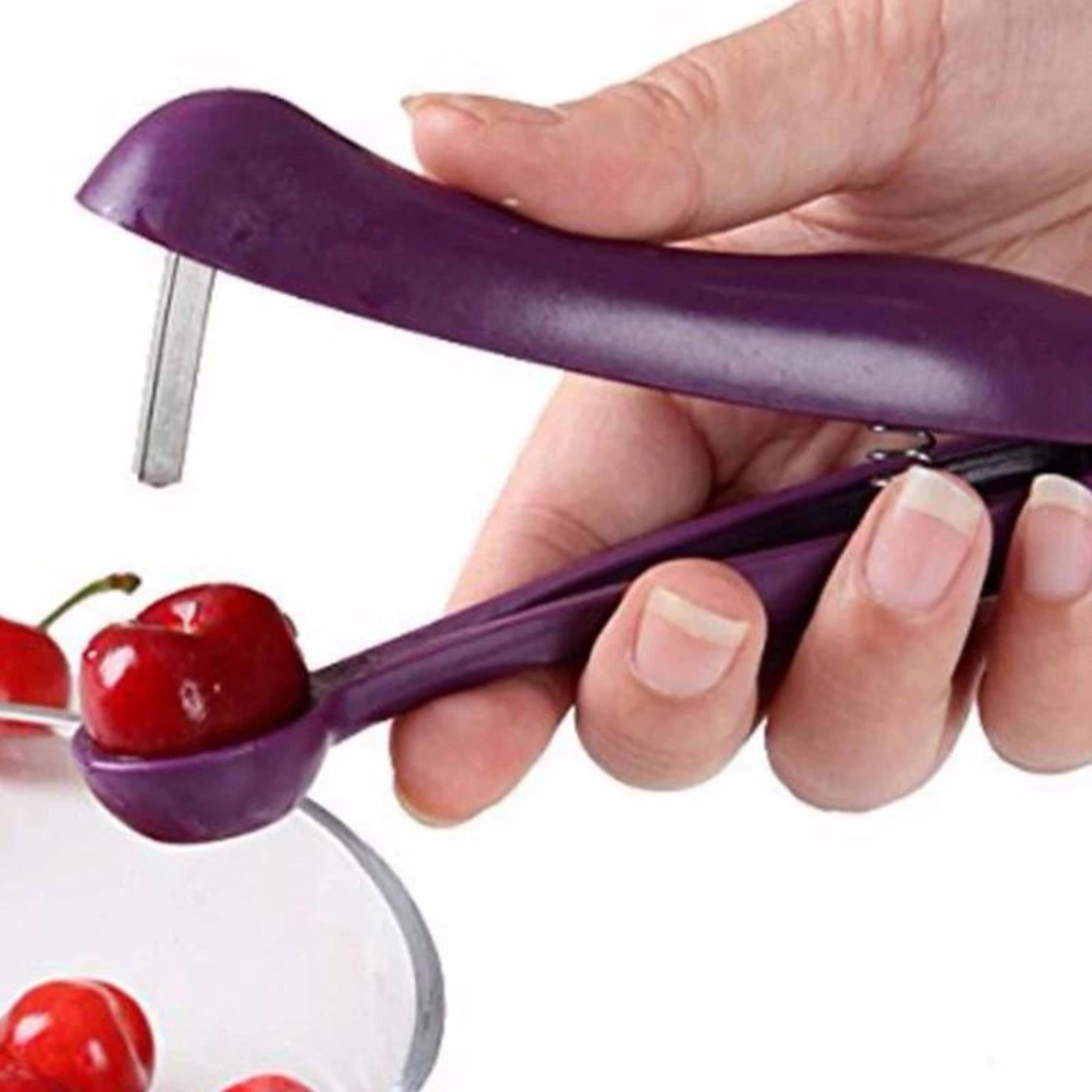 quick-press cherry pitter tool for cherries & olives