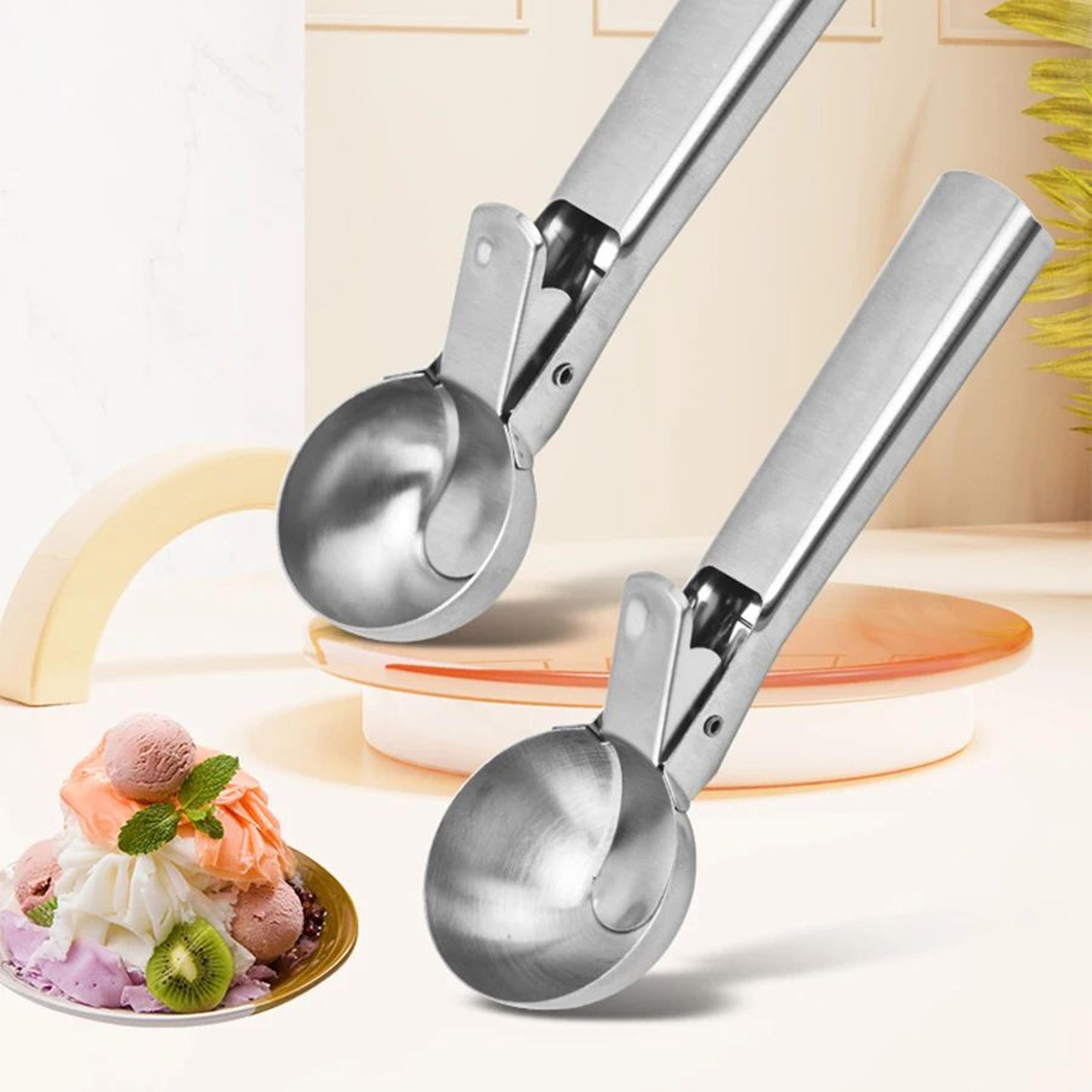 dual-head stainless steel ice cream scoop & fruit baller kitchen tool
