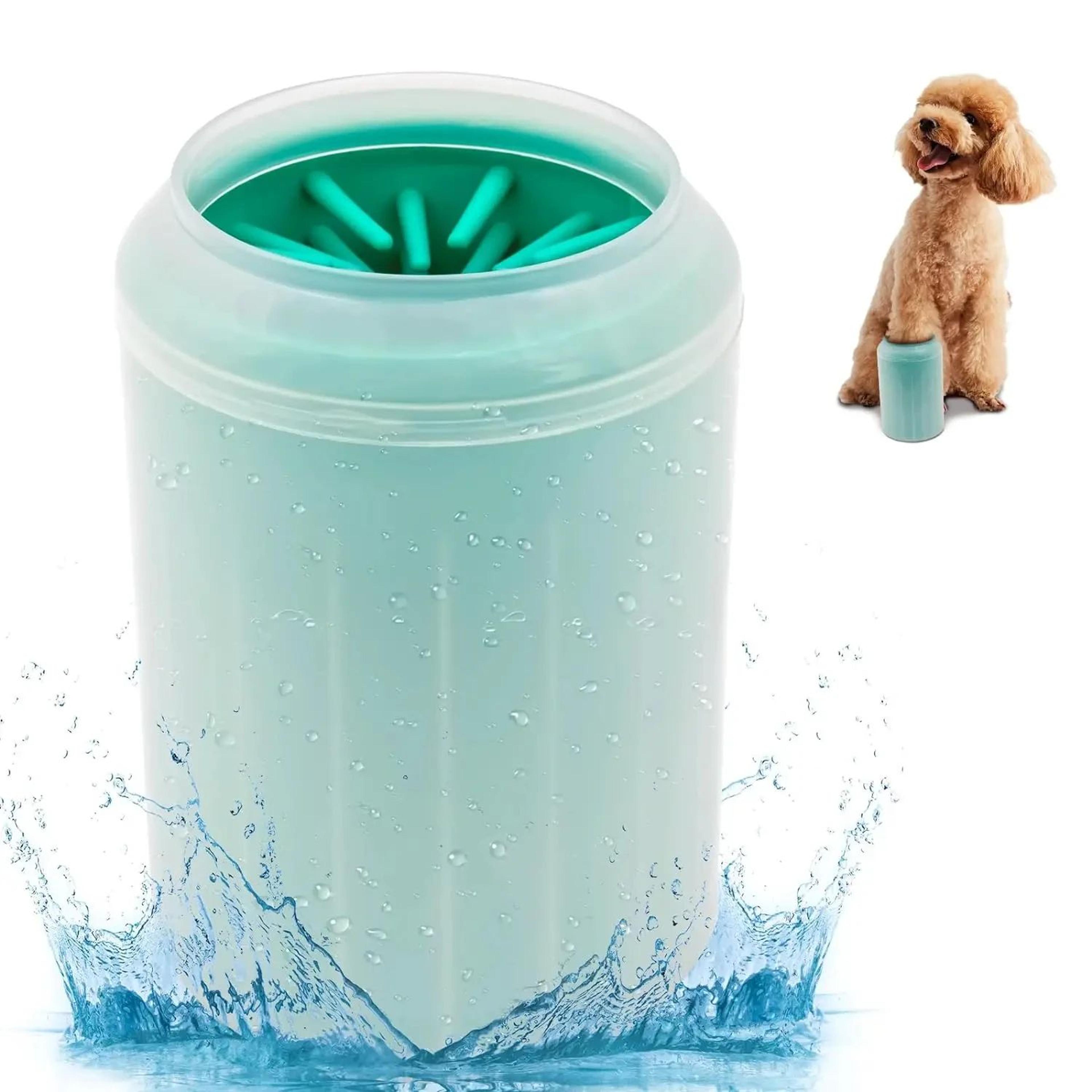 cleanpaws portable dog paw cleaner cup with soft silicone brush for dogs & cats