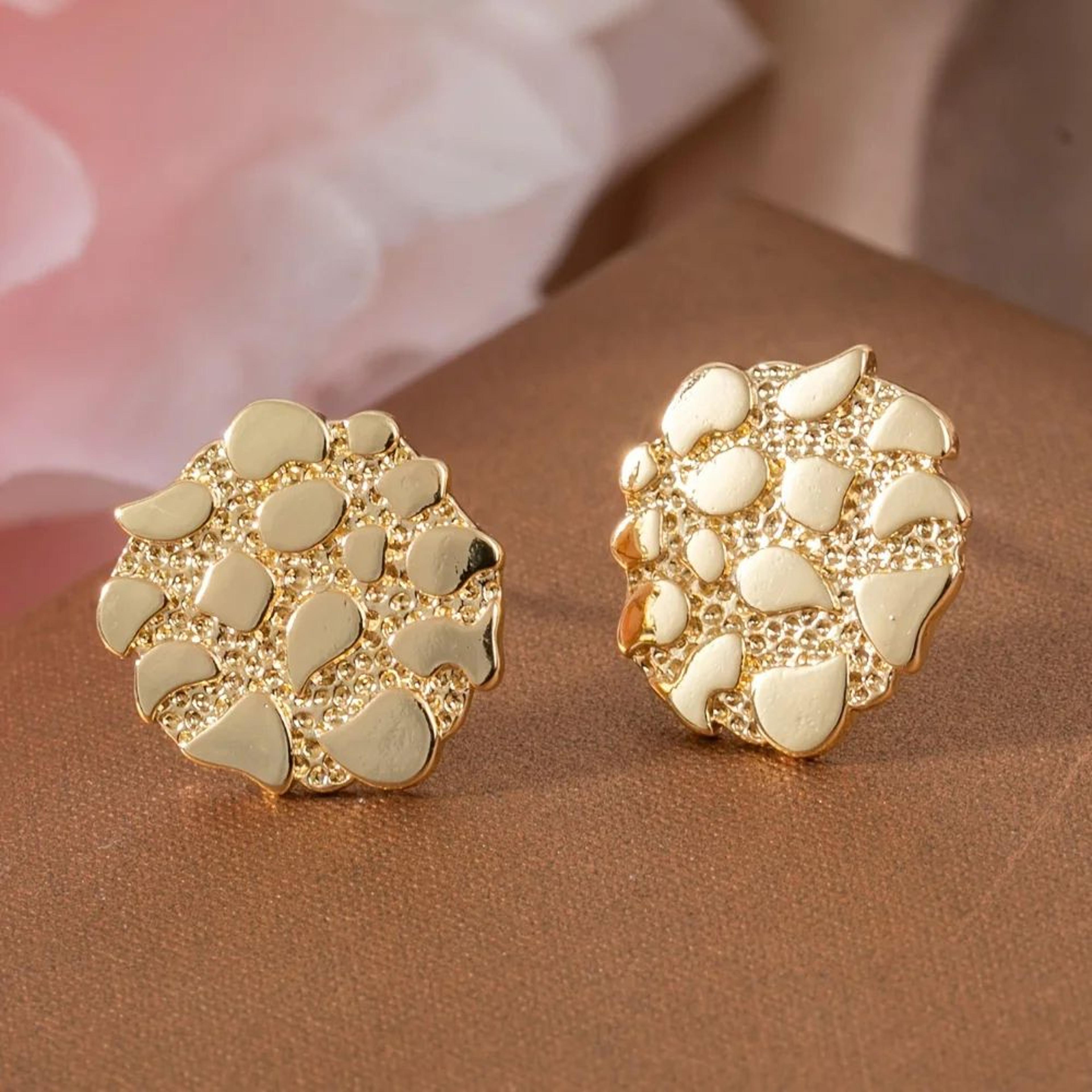luxe geometric rhinestone stud earrings for weddings, parties and evening wear