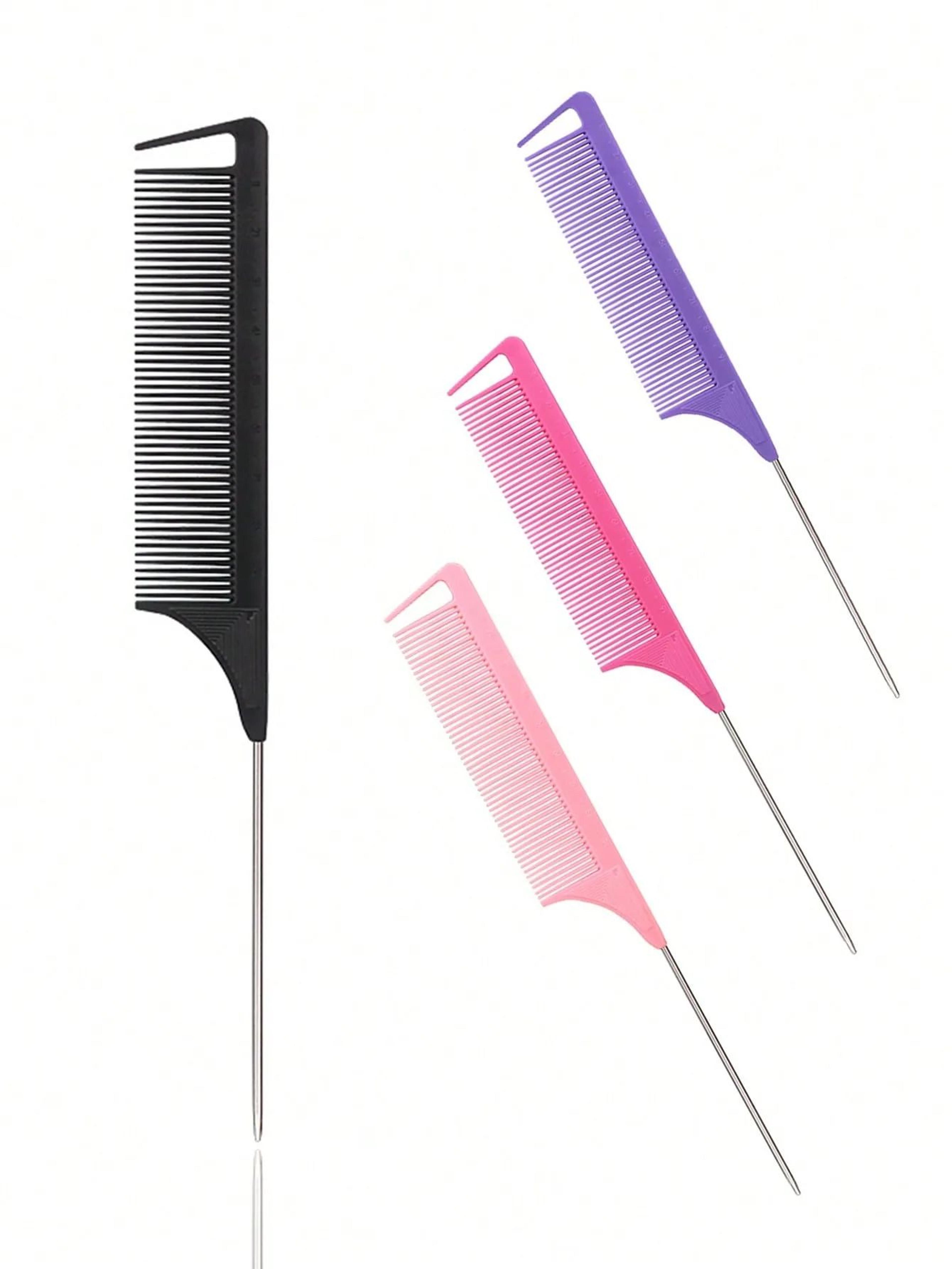 professional rat tail comb with stainless steel tail – precision wig styling comb for salon hair sectioning