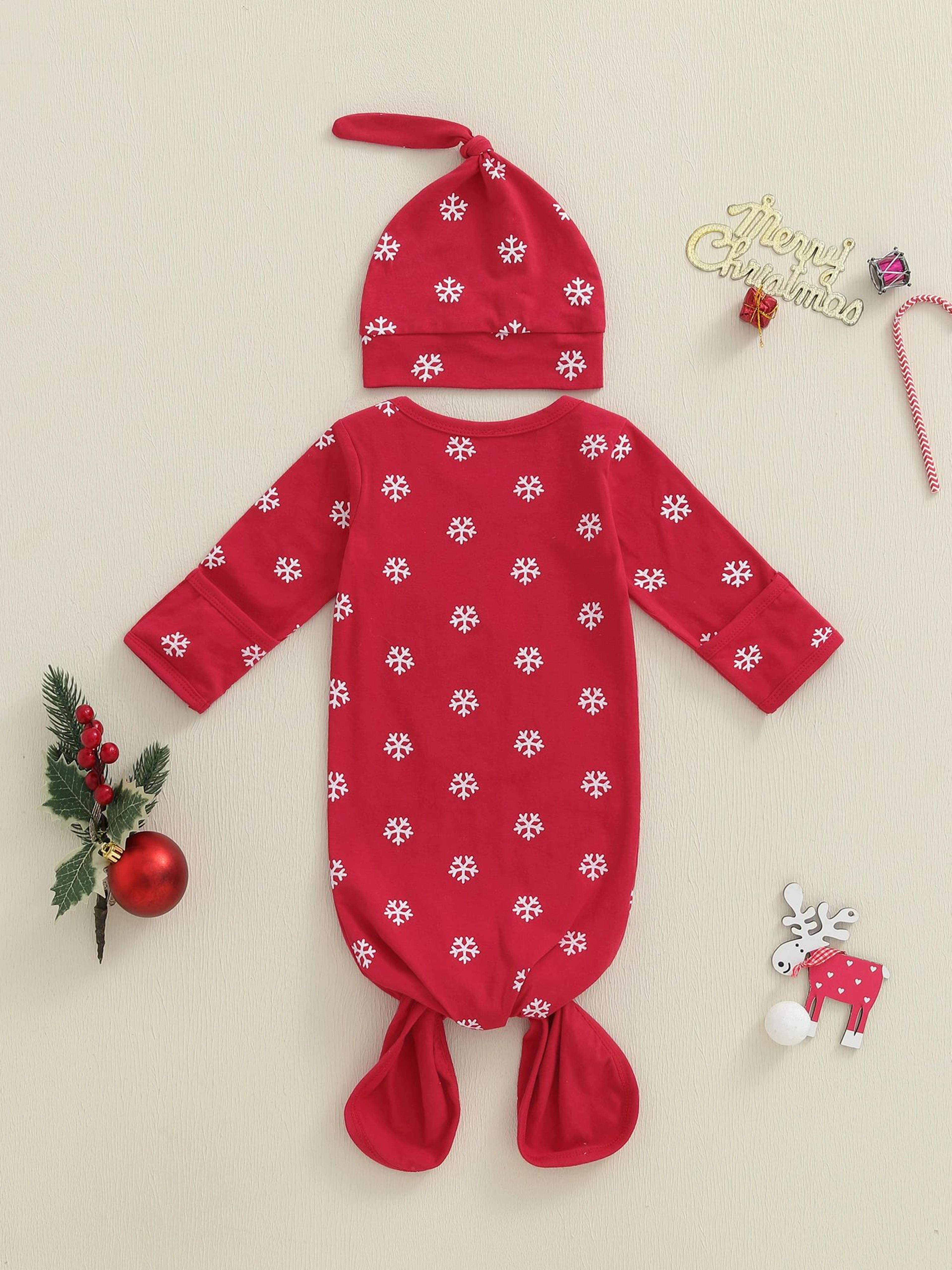 cozy reindeer infant christmas pajamas set with hat – soft baby winter pajama set