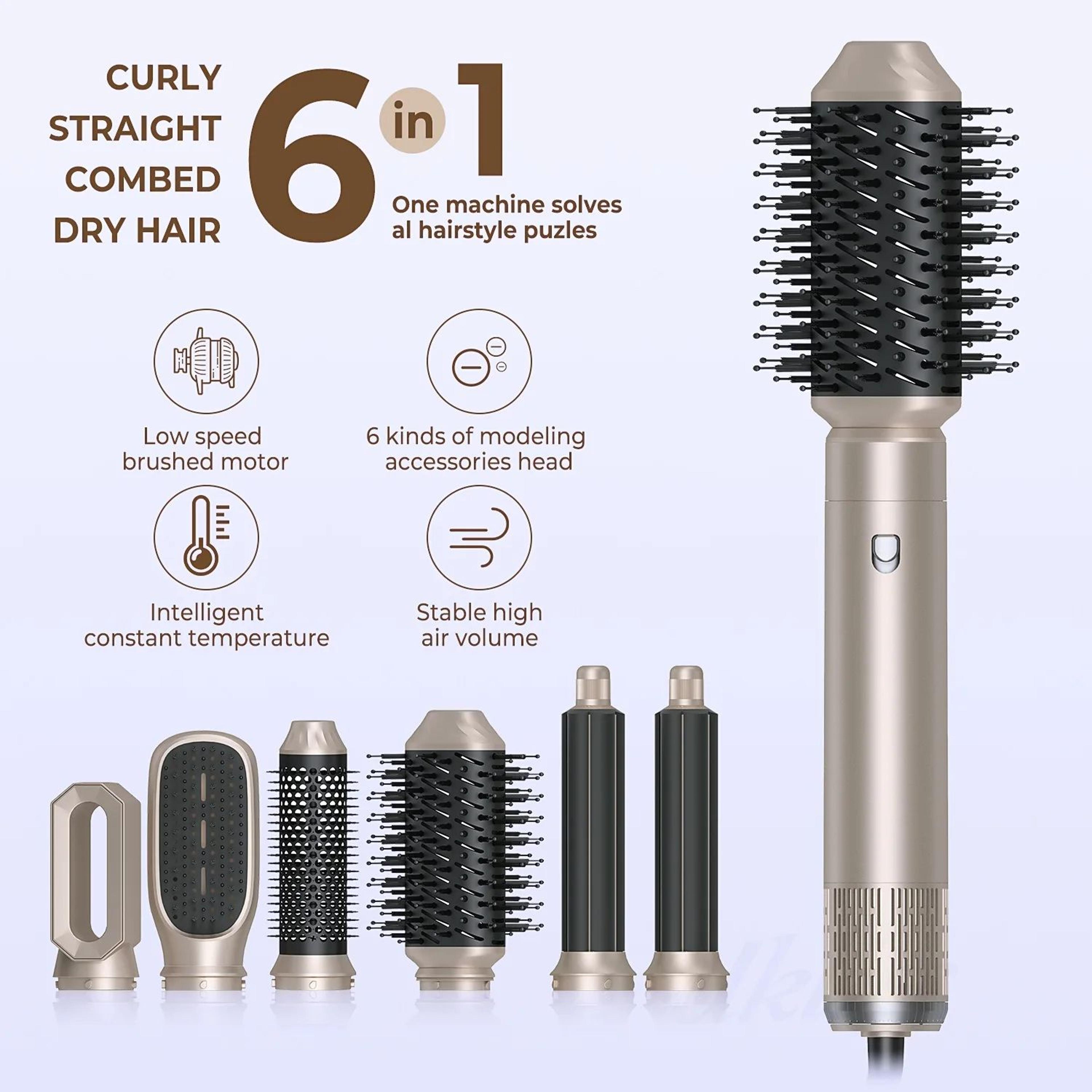 salonpro 6-in-1 hair styler & hot air dryer brush set