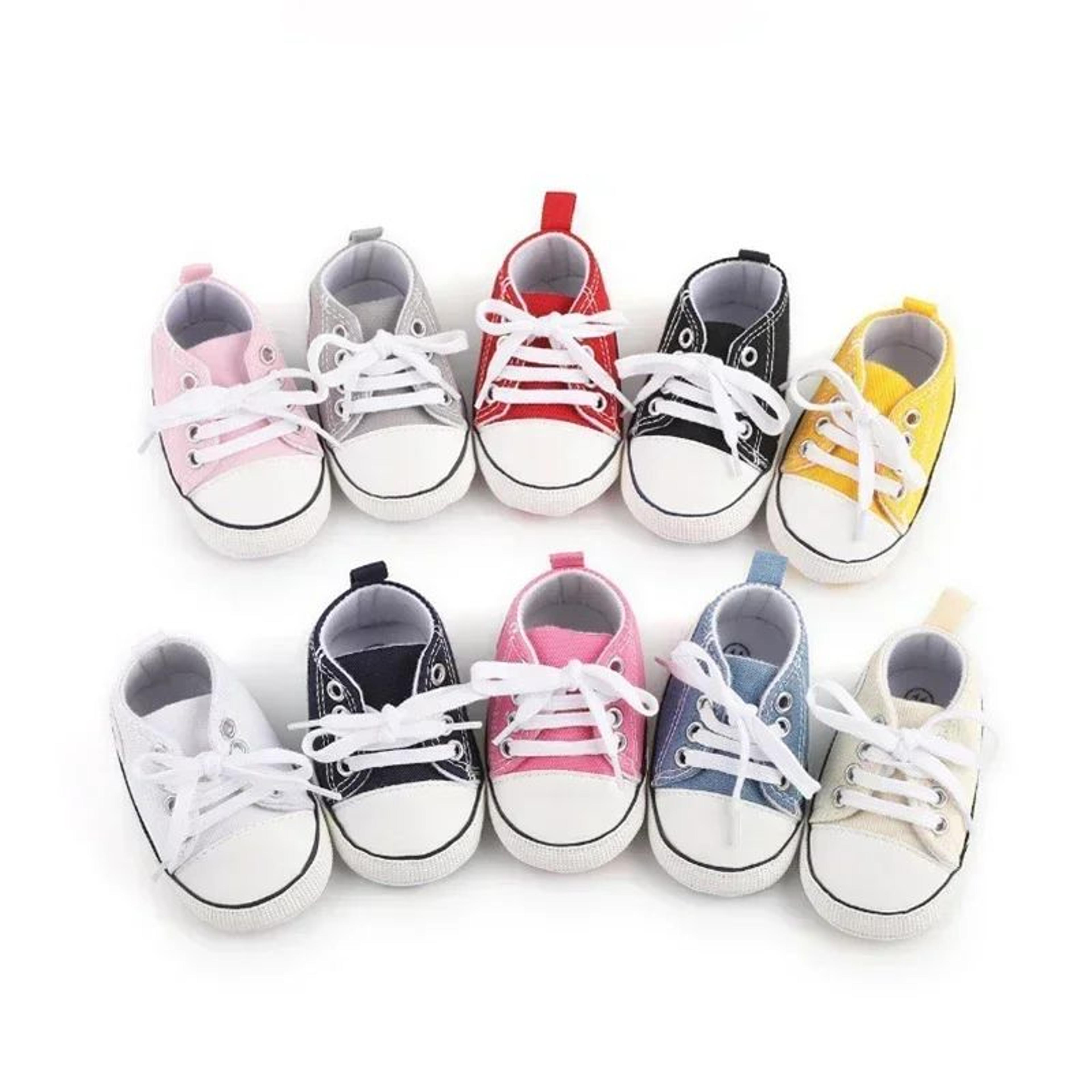classic canvas baby first walker sneakers – soft sole newborn prewalker shoes