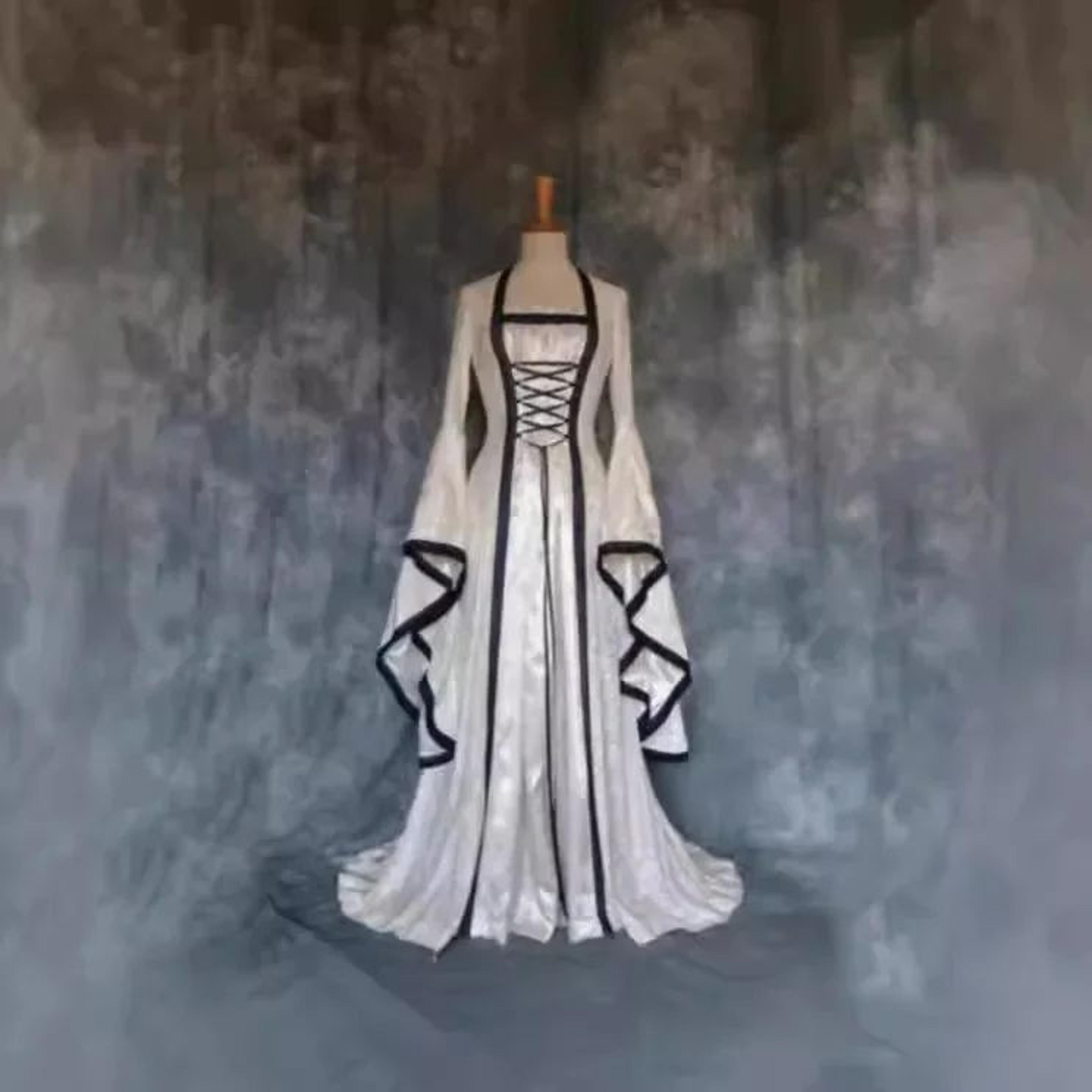 victorian-inspired vintage halloween dress for women – renaissance gothic maxi gown