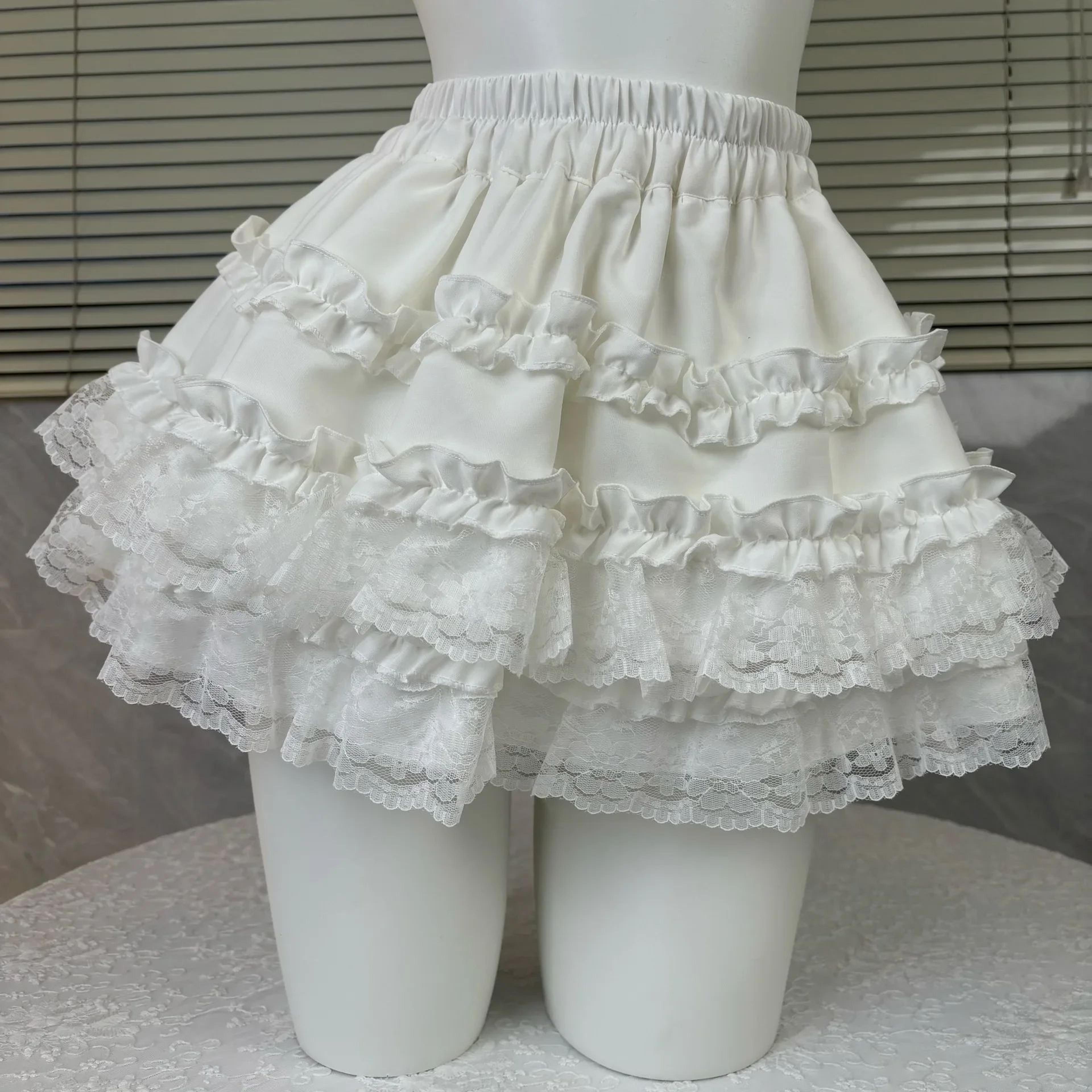 cloud ballet white mini skirt for women high waisted fluffy tutu skirt