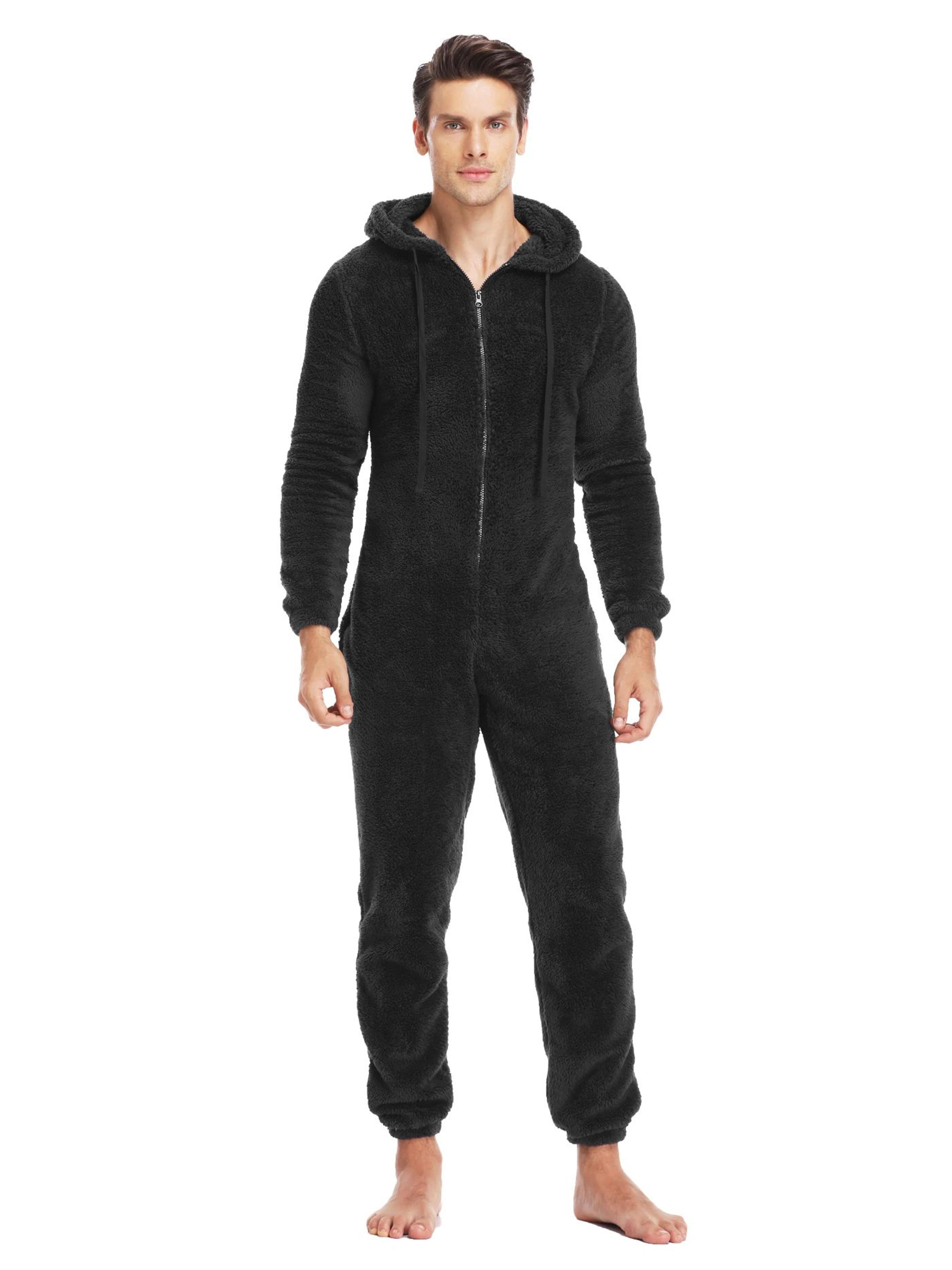 arcticcomfort mens fleece onesie – cozy hooded pajama jumpsuit for ultimate winter warmth