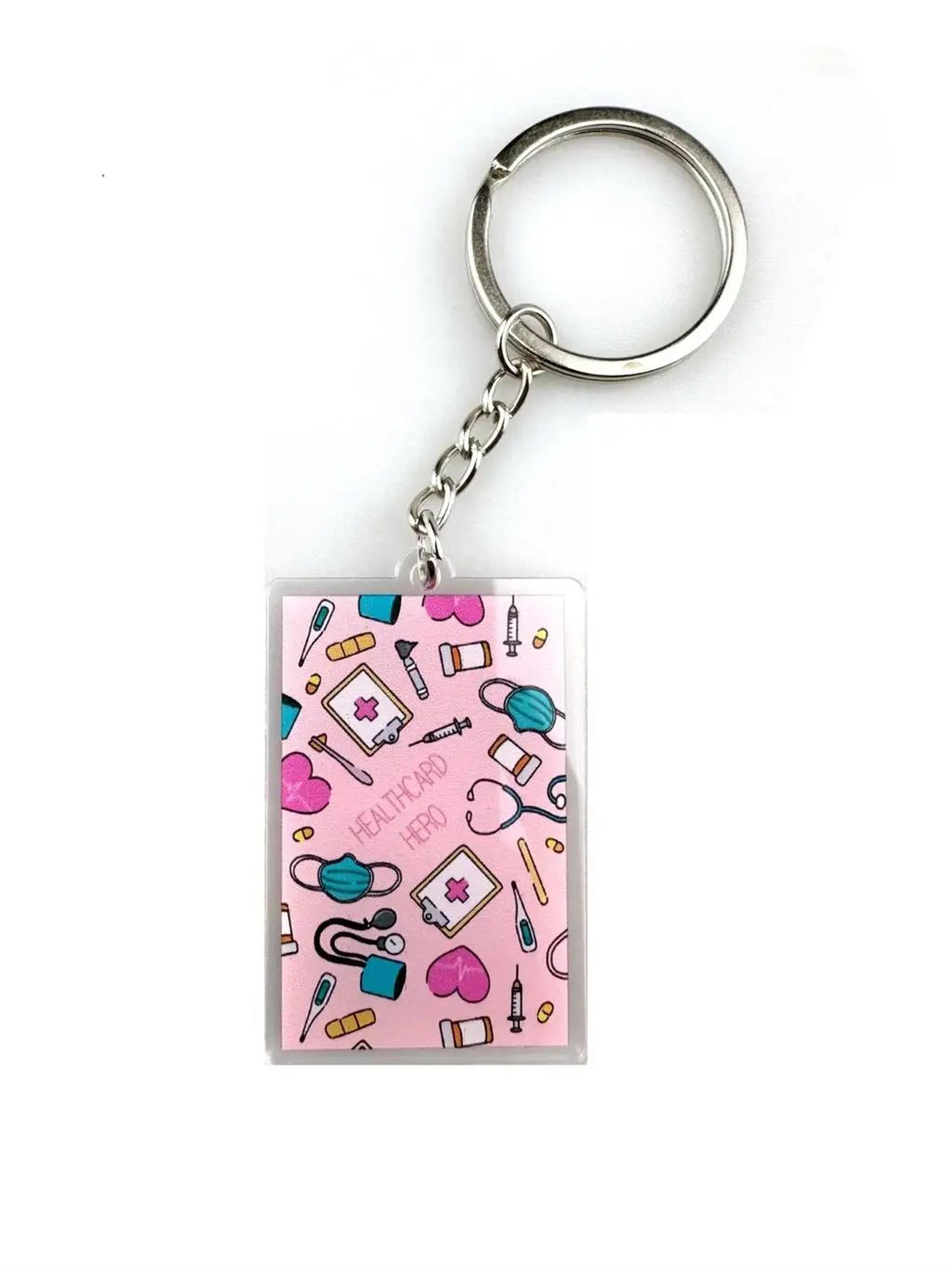 pink nurse badge holder wallet with lanyard for id cards, bank cards and business cards