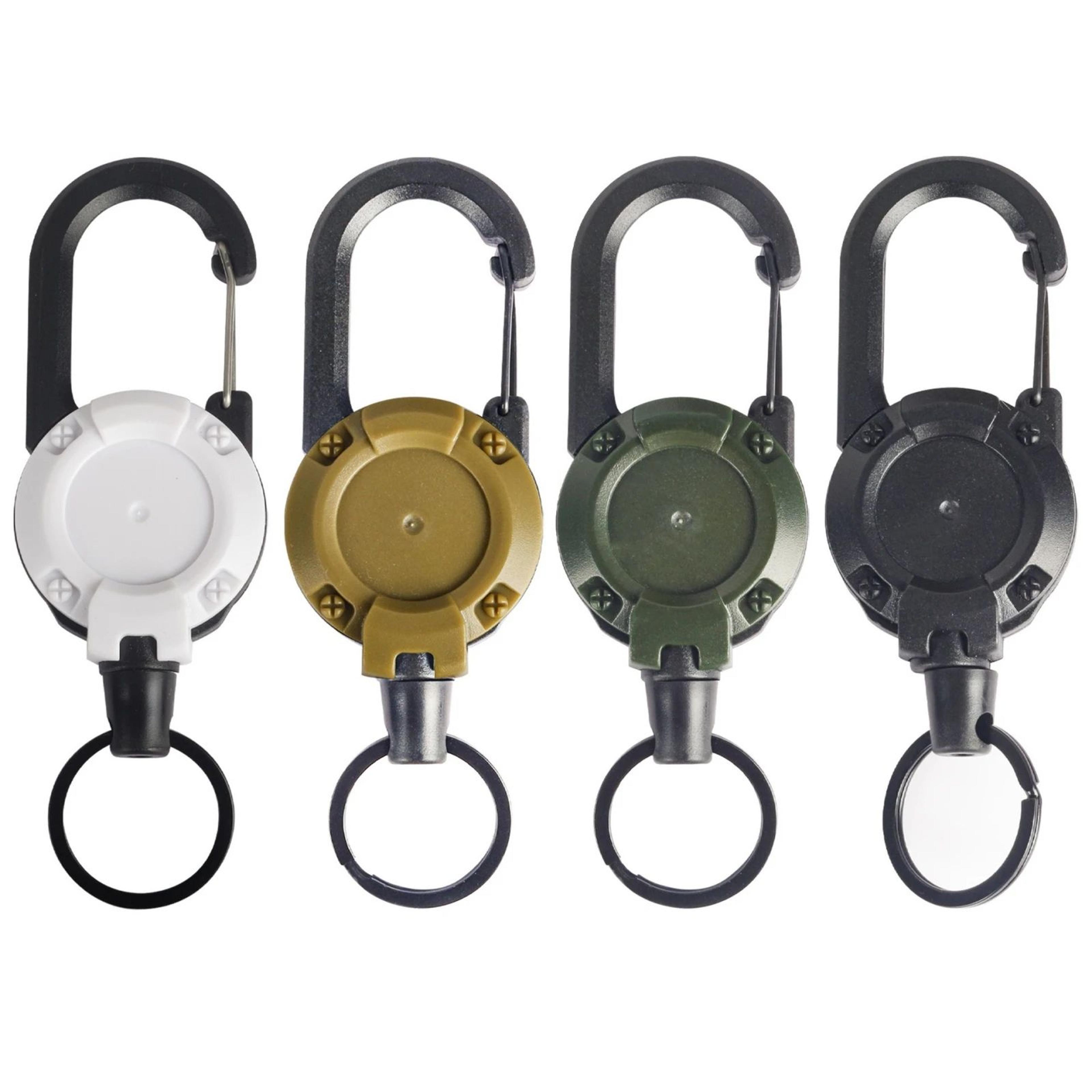 heavy duty retractable keychain with steel wire and carabiner clip
