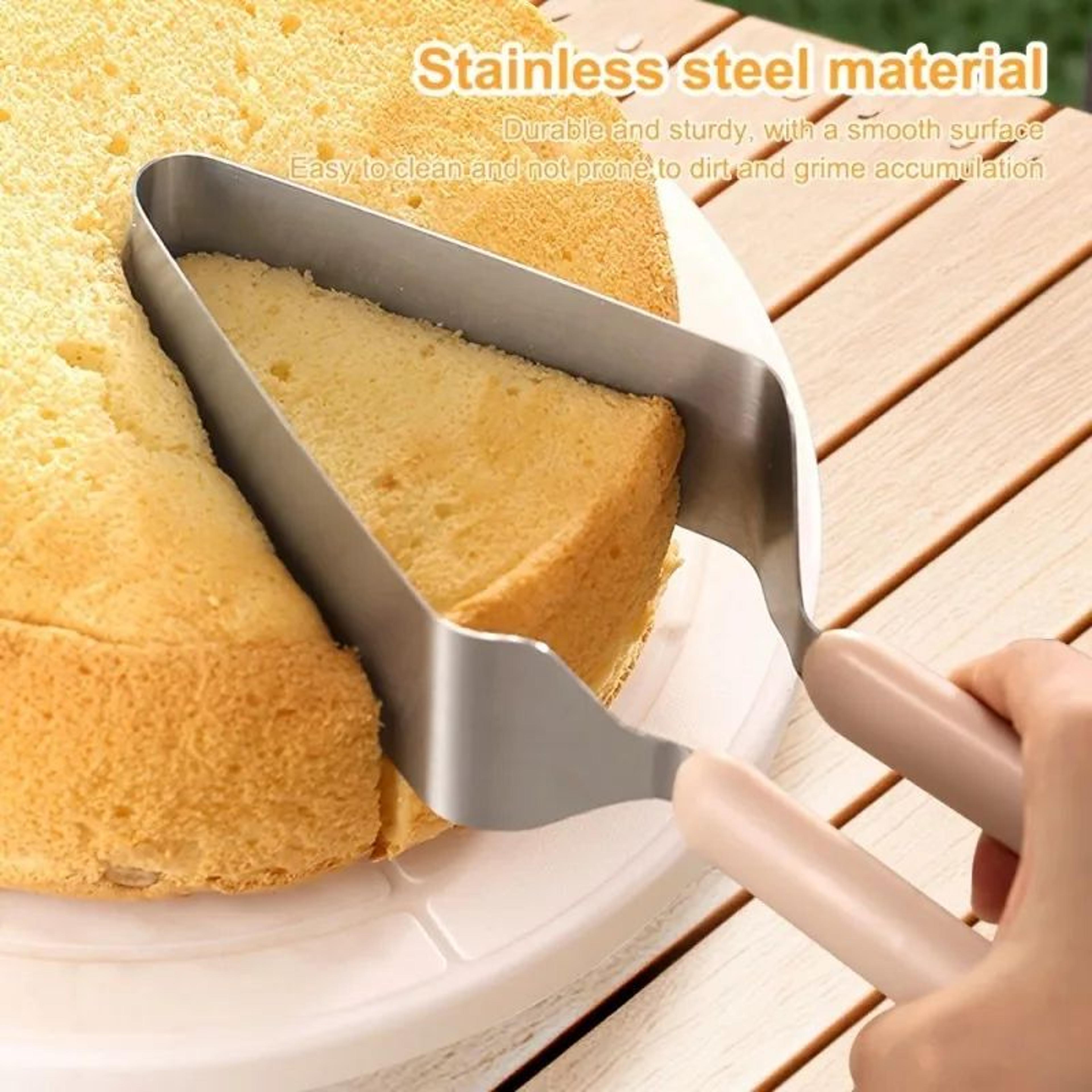 precisionslice stainless steel cake lifter set – triangle cake server & layer separator tools