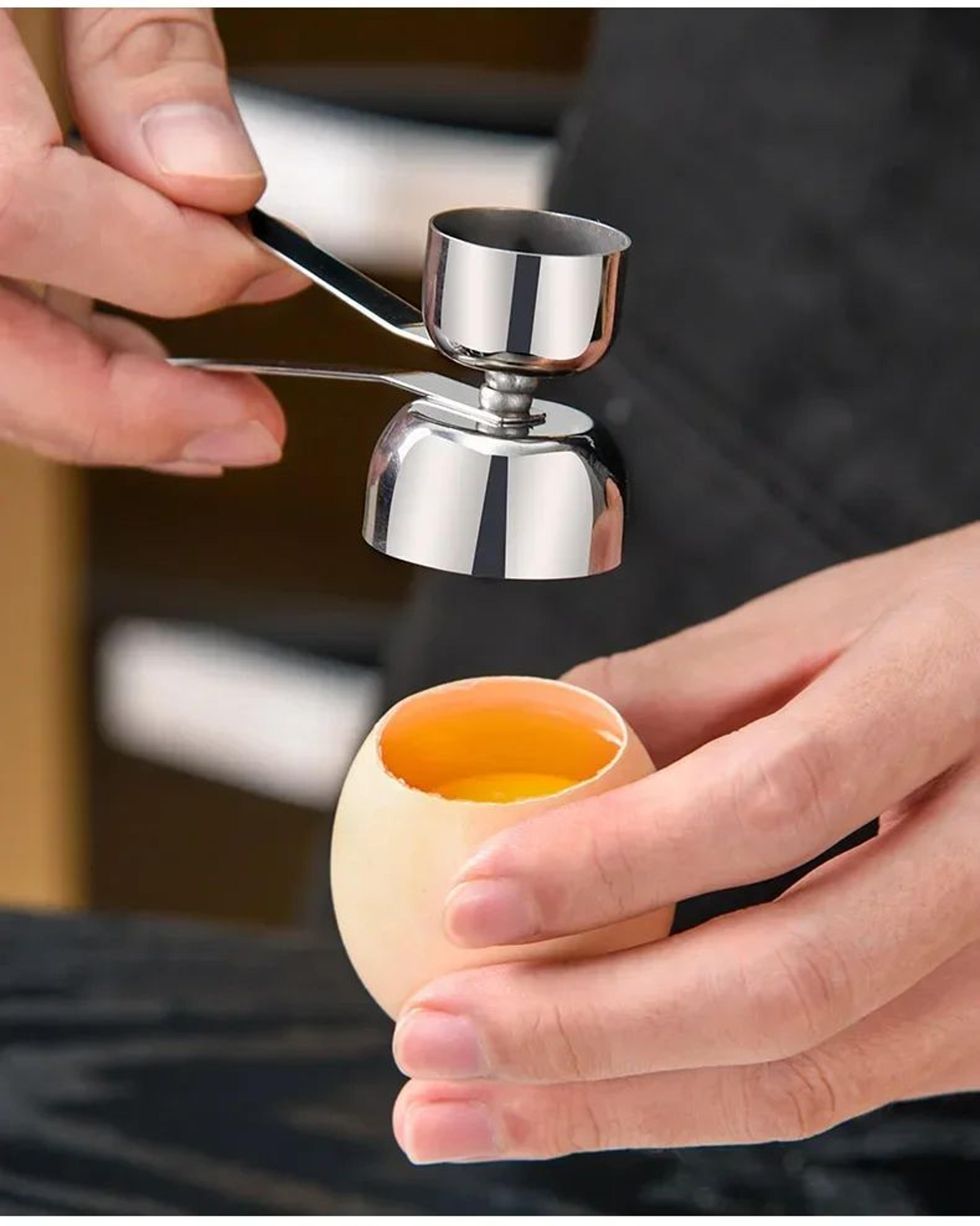 stainless steel egg topper & precision eggshell opener tool